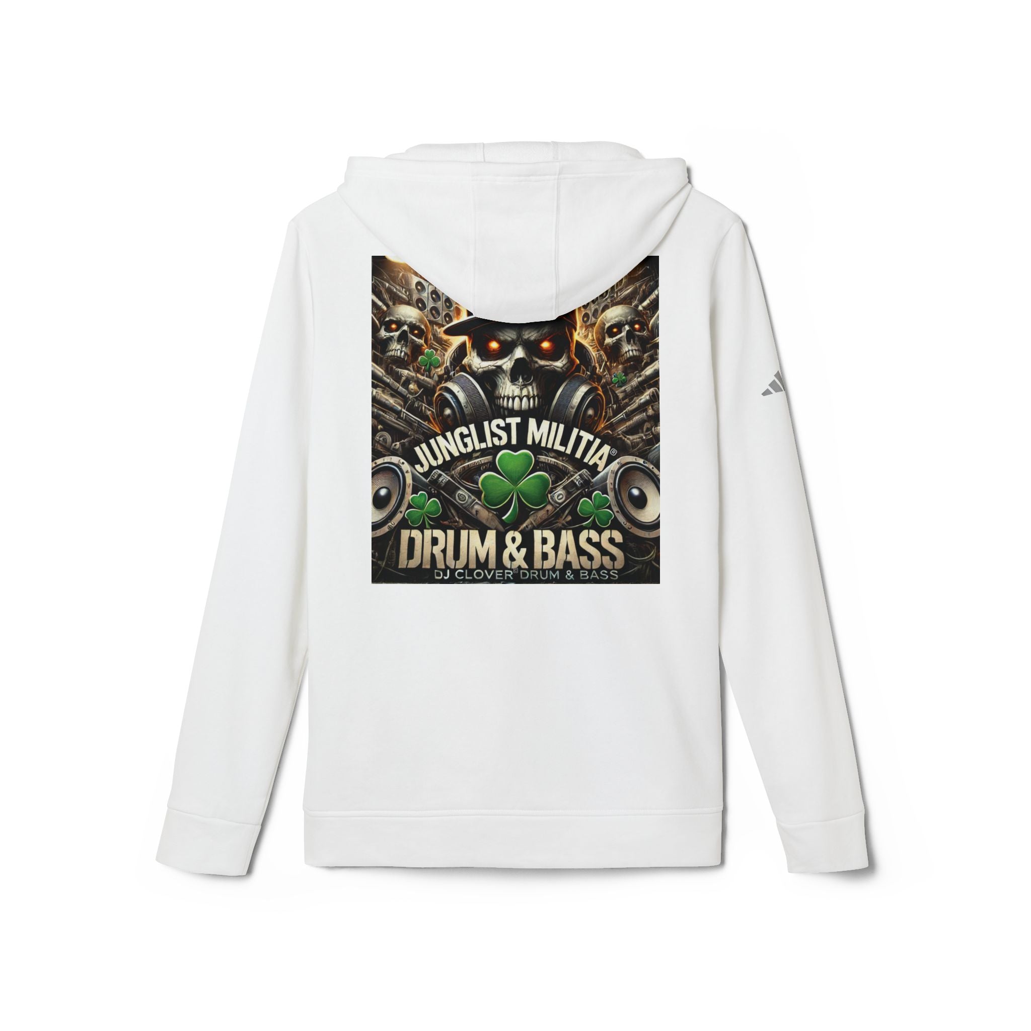 DJ CLOVER DRUM & BASS - CUSTOM adidas® Unisex Fleece Hoodie -  WEST COAST CALIFORNIA CUSTOM DESINGZ-JUNGLIST MILITIA-CLOVER