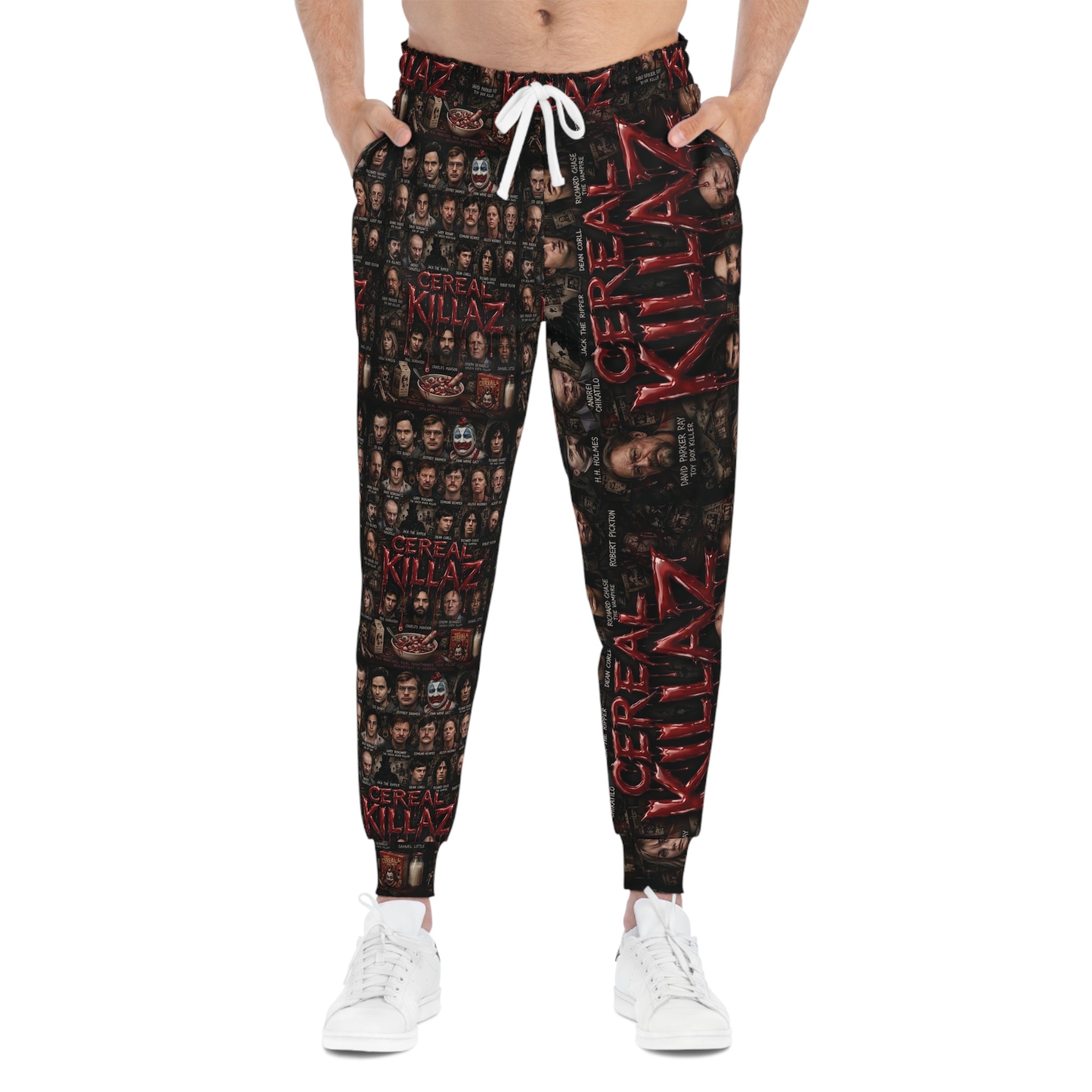 CEREAL KILLAZ Unisex All-Over Print Joggers | True Crime Horror Streetwear Sweatpants