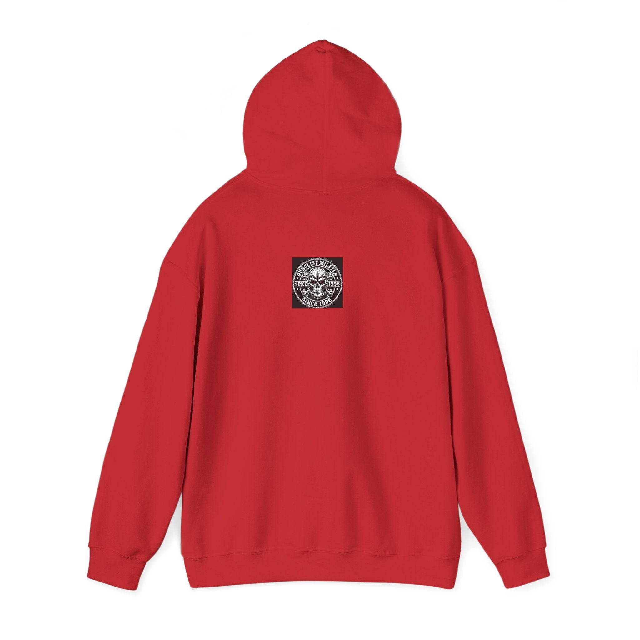 3rd and 4th Gen. Blood Red Skull Logo-Unisex Heavy Blend™ Hooded Sweatshirt- Junglist Militia Since 1996