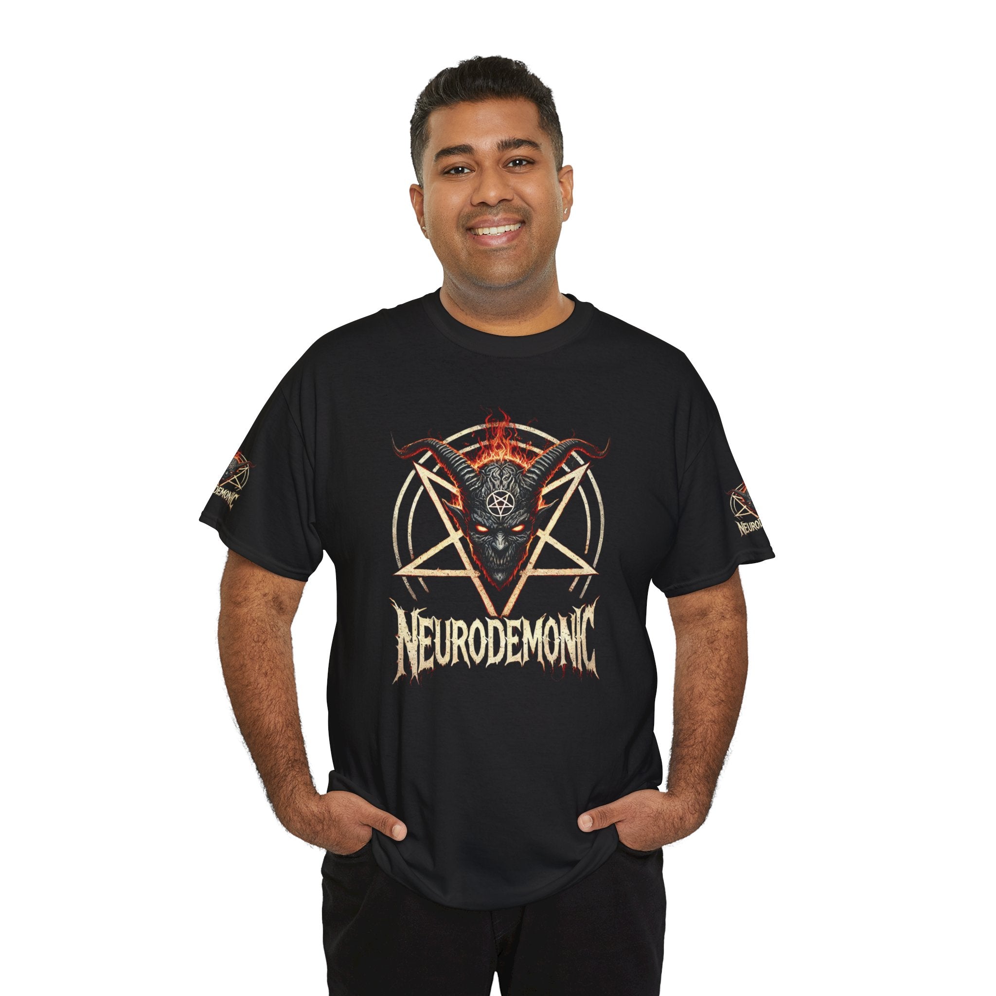 NeuroDemonic Baphomet Pentagram T-Shirt – Heavy Metal Streetwear Edition