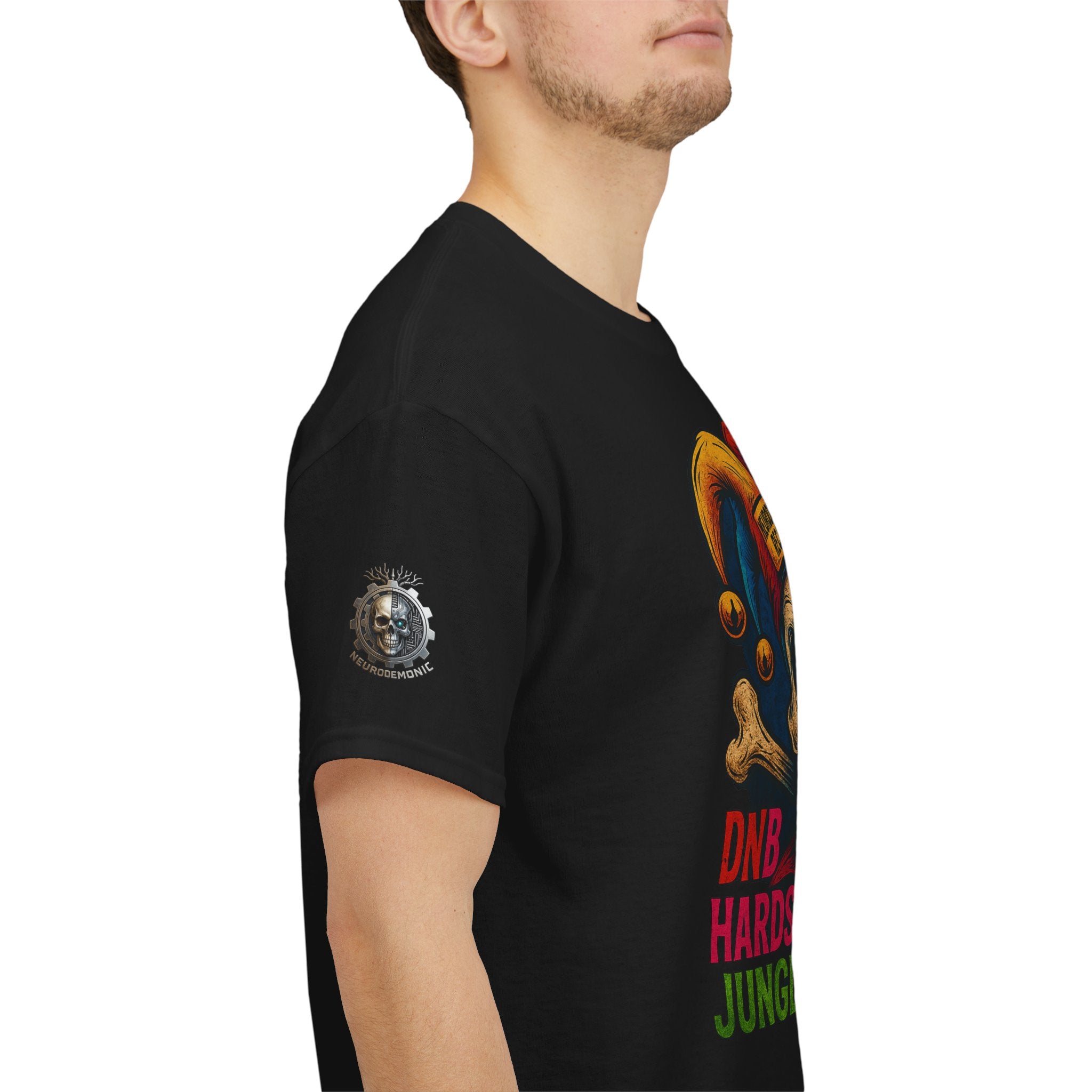 NeuroDemonic Carnival Jester T-Shirt – DNB Hardstyle Jungle Techno Edition