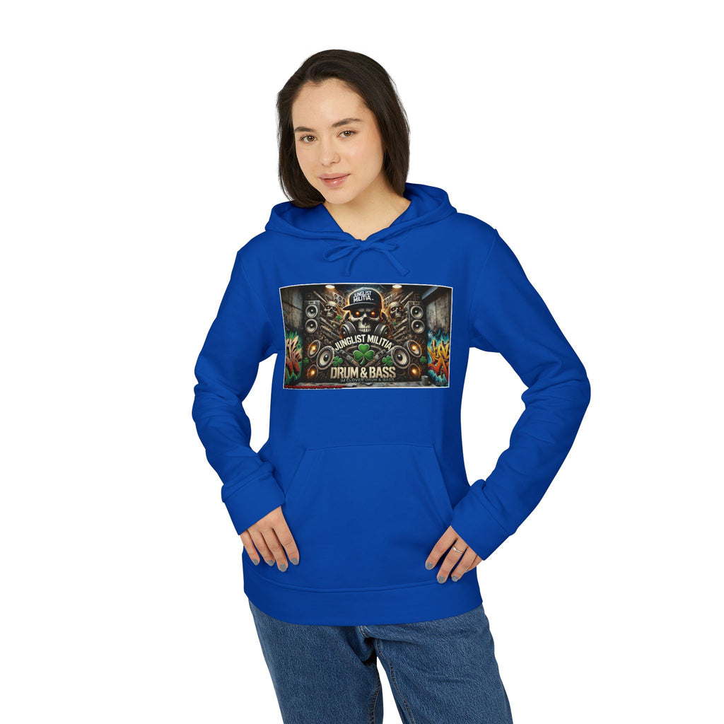 DJ CLOVER DRUM & BASS - CUSTOM adidas® Unisex Fleece Hoodie -  WEST COAST CALIFORNIA CUSTOM DESINGZ-JUNGLIST MILITIA-CLOVER