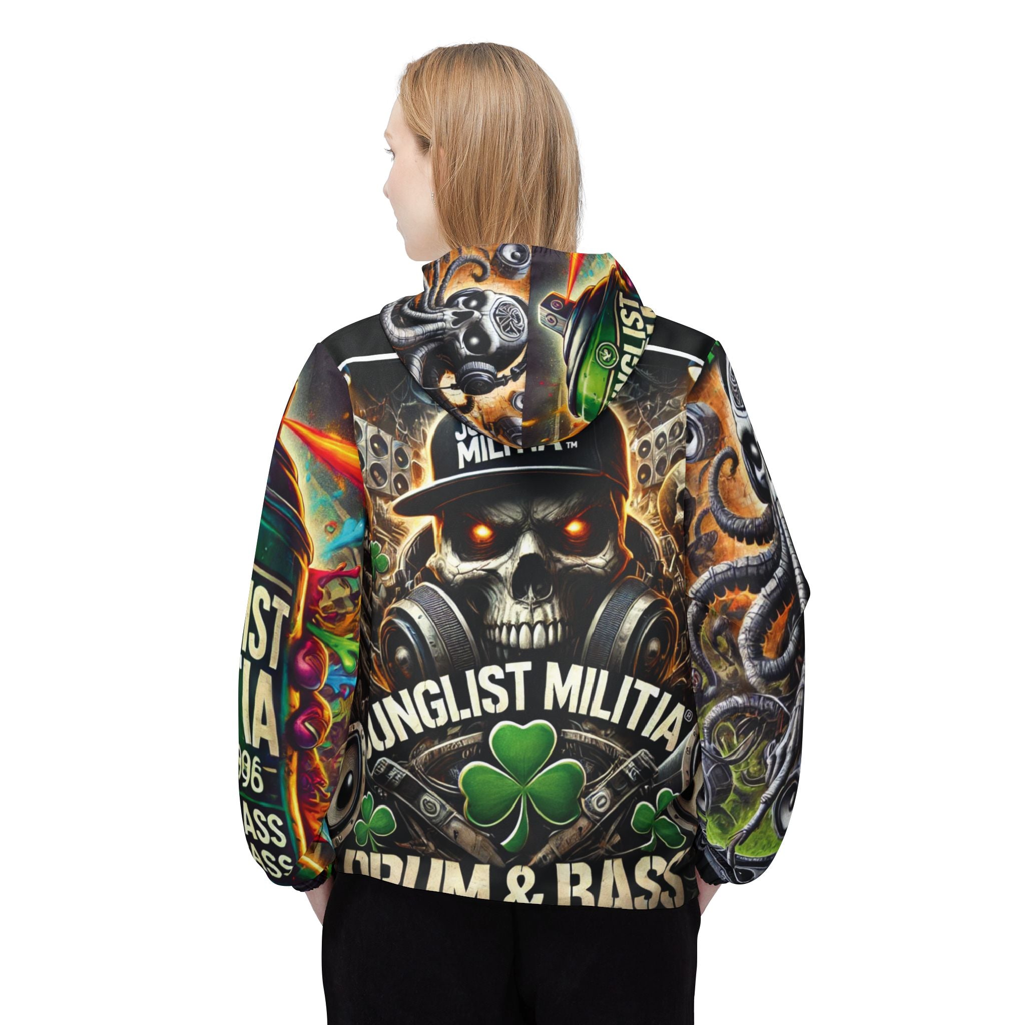 DJ CLOVER - Windbreaker Jacket (AOP) JUNGLIST MILITIA SINCE 1996 - LIMITED EDITION - "VERY EXPENSIVE, EXCLUSIVE COLLECTER EDITION"