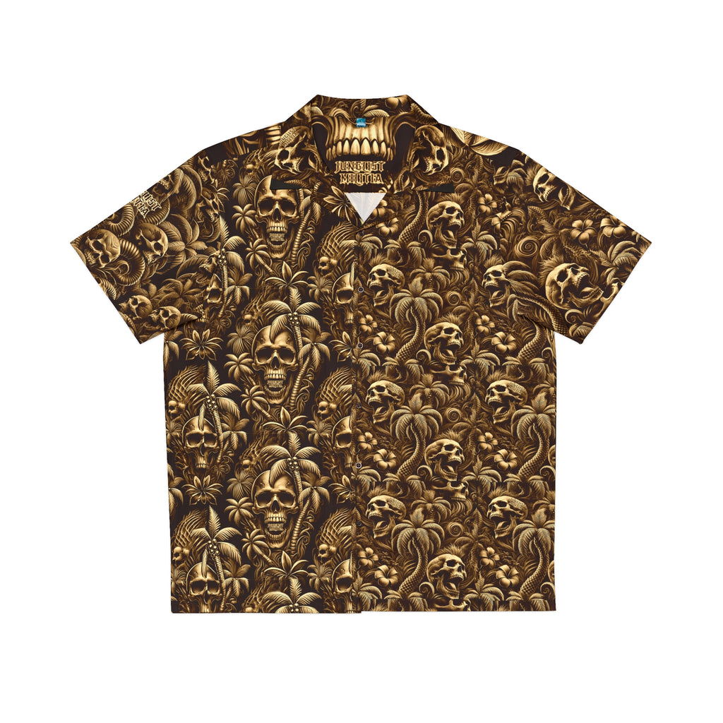 Men's Hawaiian VooDoo Tribal Skullz and Palm Treez Shirt (AOP) - Junglist militia Since 1996