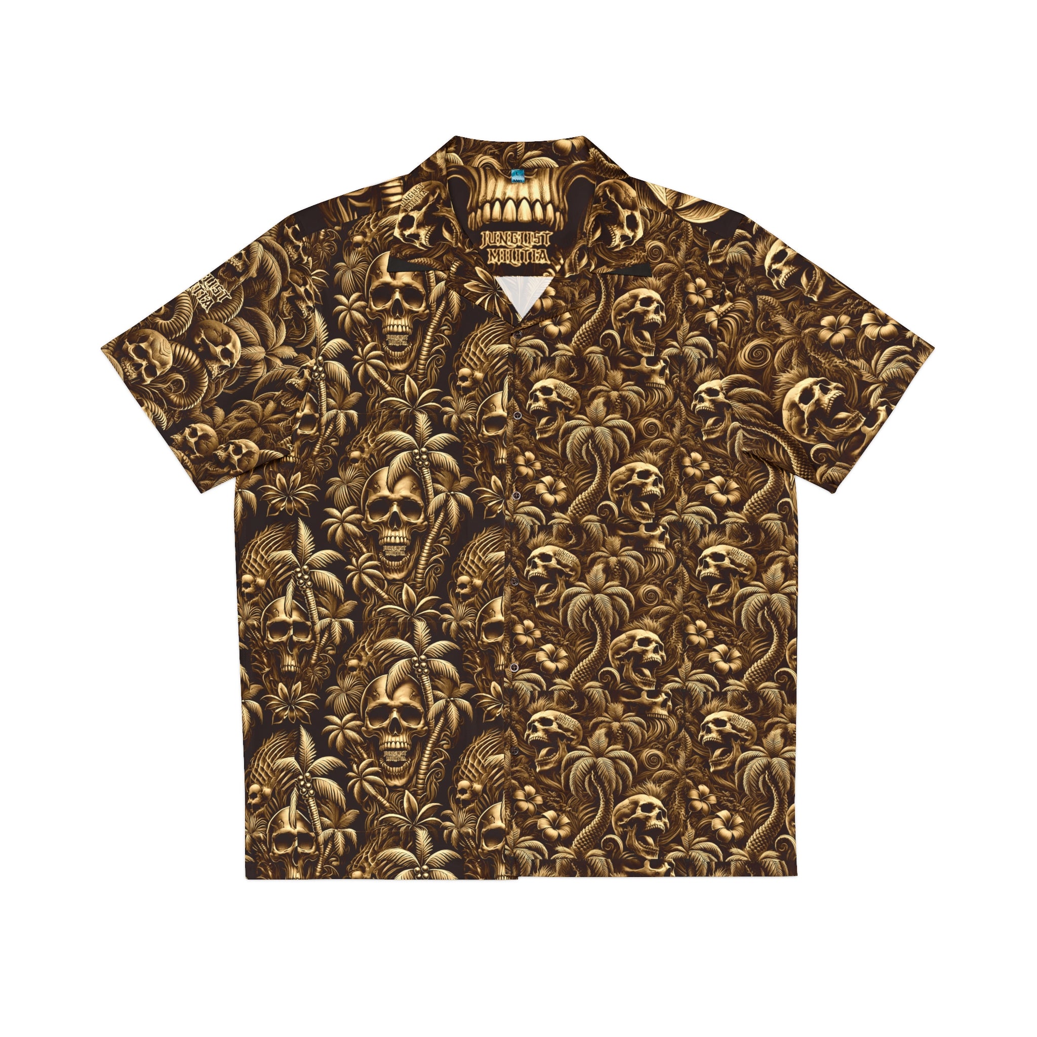 Men's Hawaiian VooDoo Tribal Skullz and Palm Treez Shirt (AOP) - Junglist militia Since 1996
