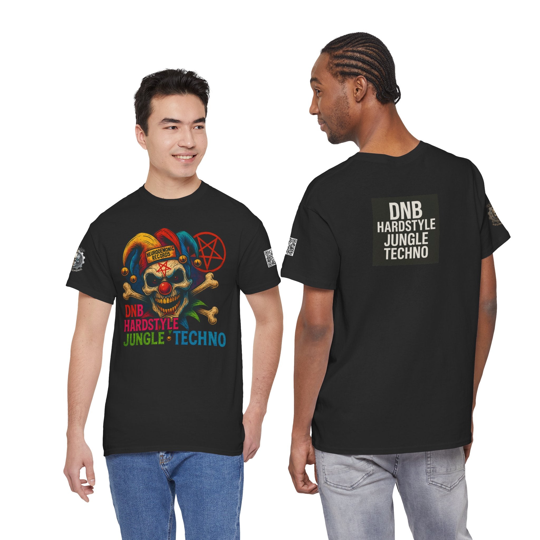 NeuroDemonic Carnival Jester T-Shirt – DNB Hardstyle Jungle Techno Edition