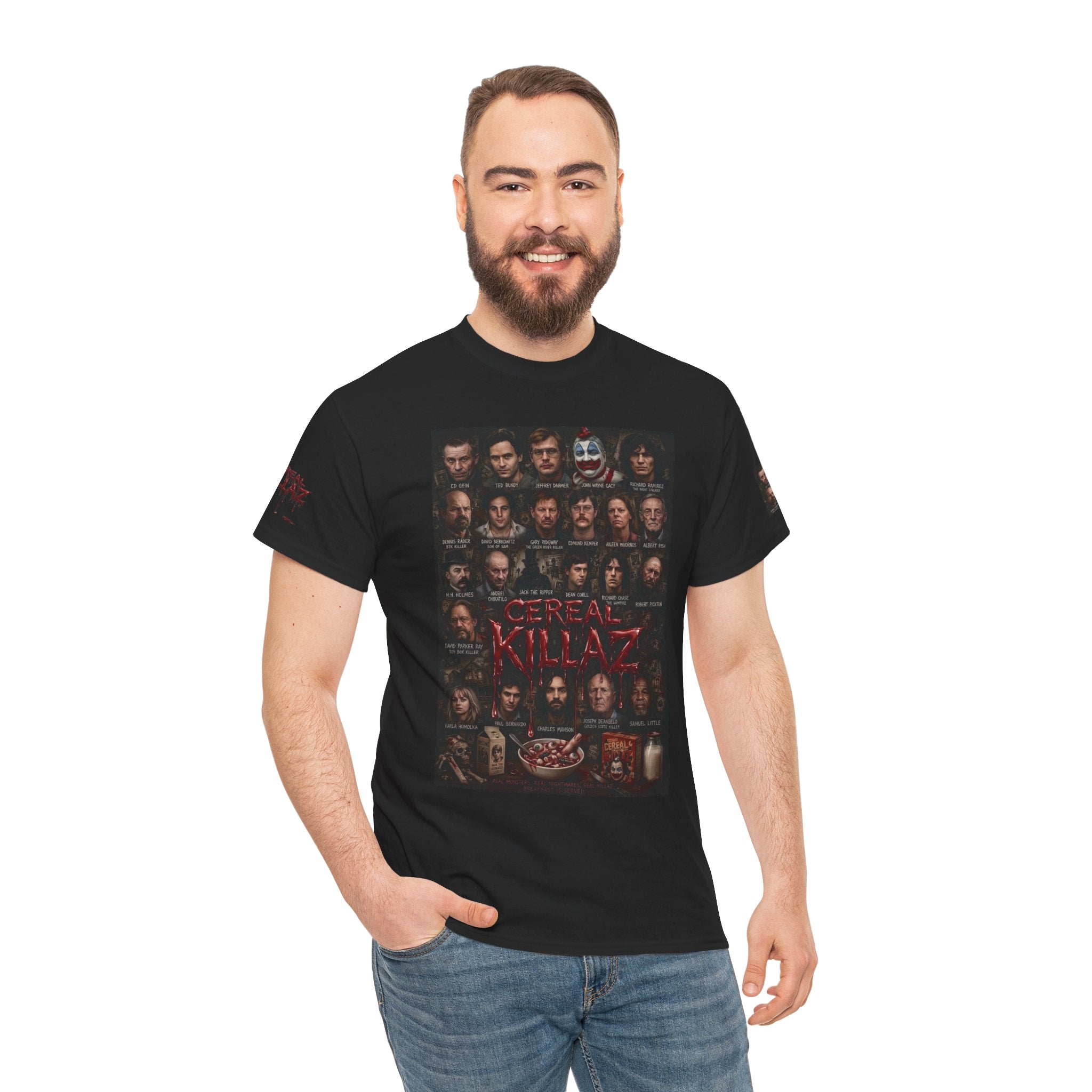 CEREAL KILLAZ™ True Crime Horror Graphic T-Shirt | Gothic Streetwear | NeuroDemonic