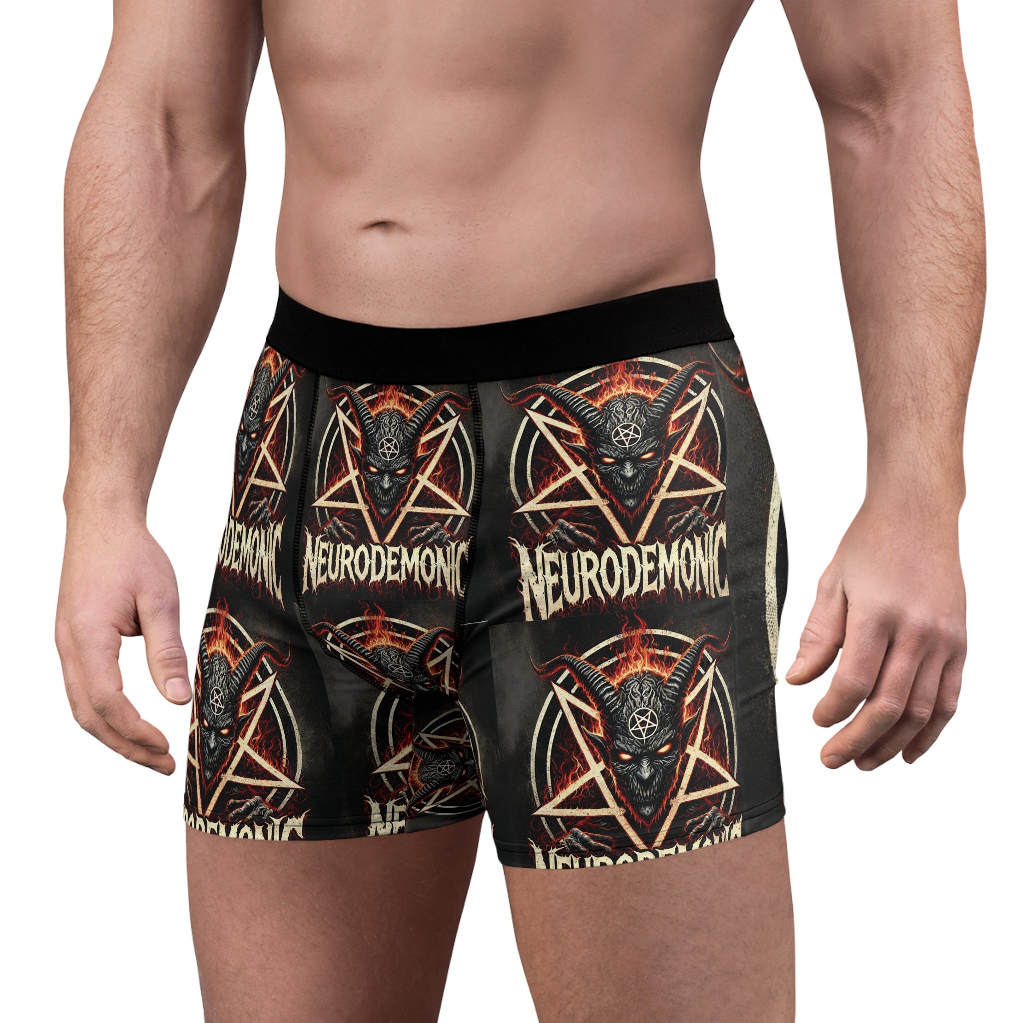 NeuroDemonic Infernal Baphomet Boxer Briefs – Premium Heavy Metal Underwear Edition