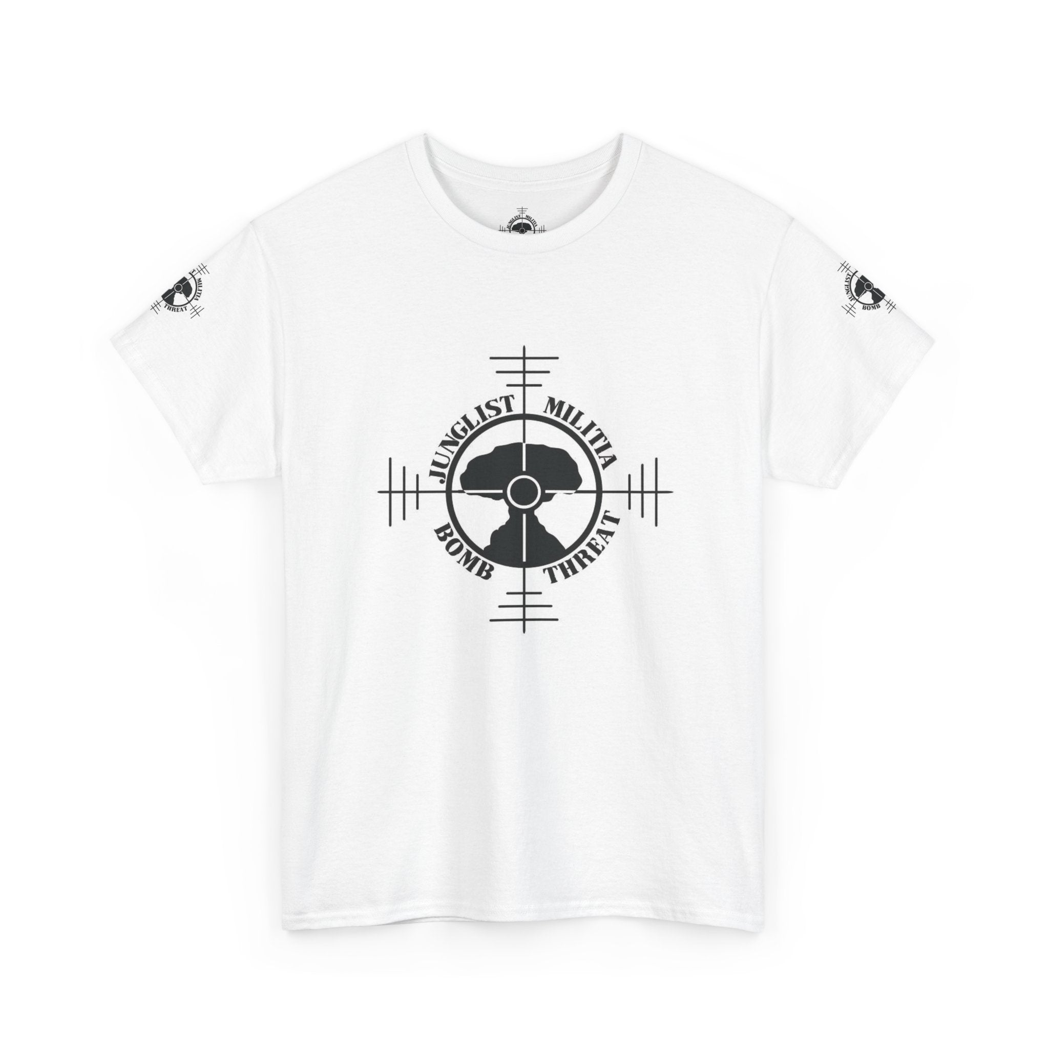 1st Gen Junglist Militia Bomb Threat Logo Unisex Heavy Cotton Tee