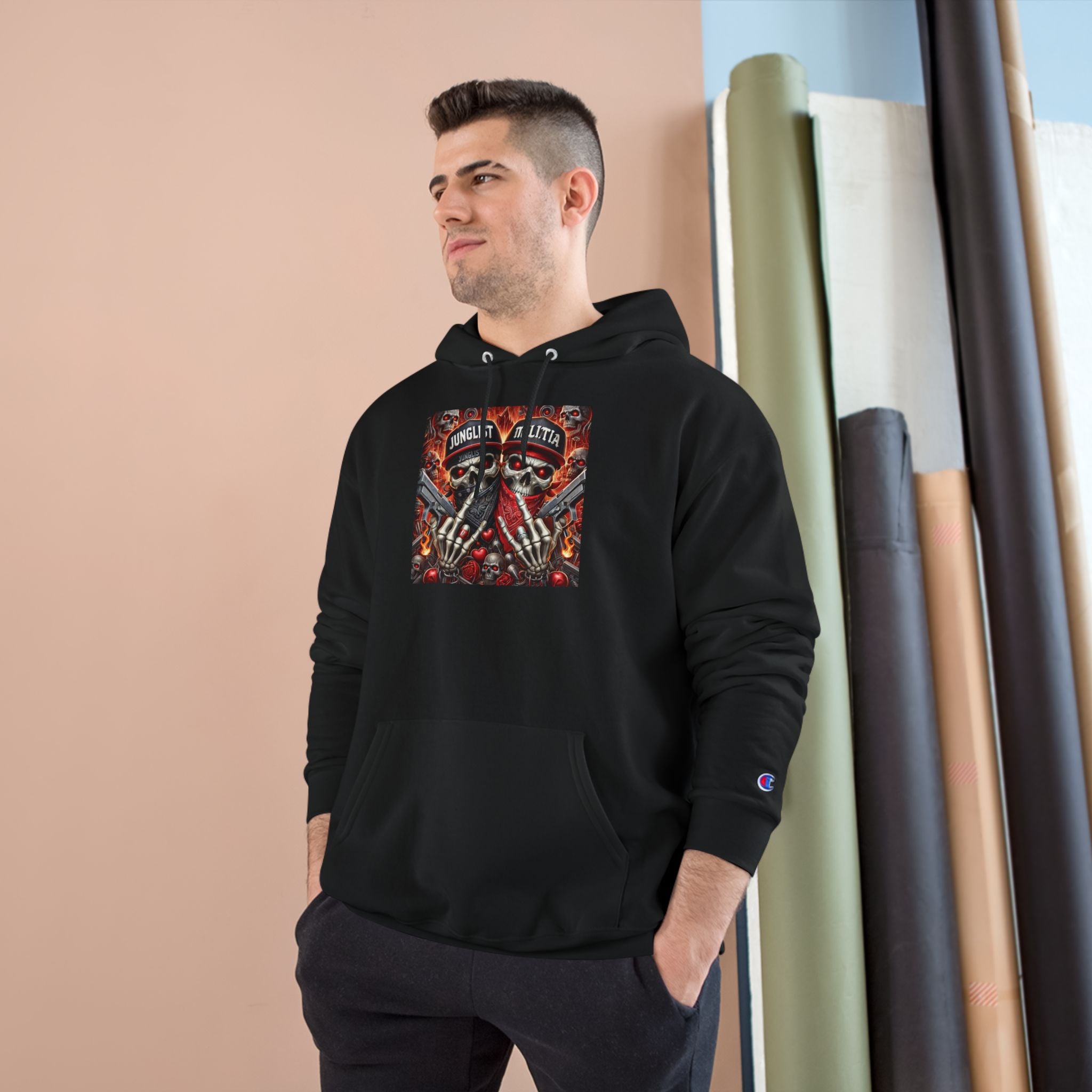 JUNGLIST MILITIA Gangsta Skullz Champion Hoodie
