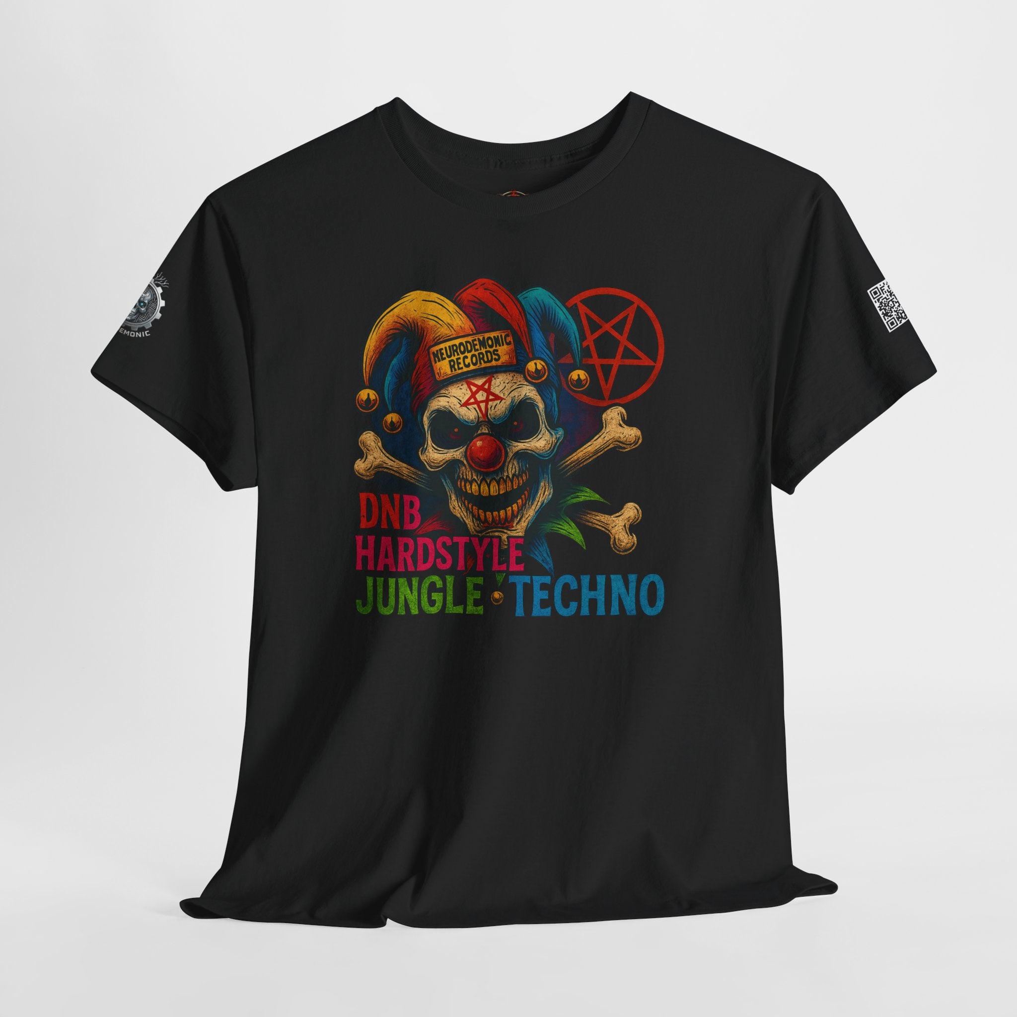 NeuroDemonic Carnival Jester T-Shirt – DNB Hardstyle Jungle Techno Edition