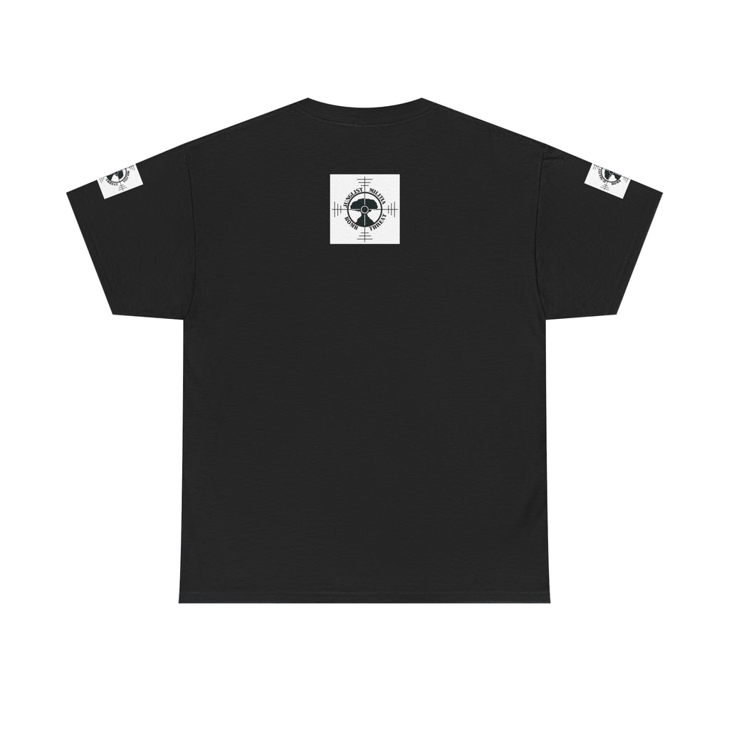 Droppin Beats Junglist Militia Bomb Threat 1st gen Logo Unisex Heavy Cotton Tee
