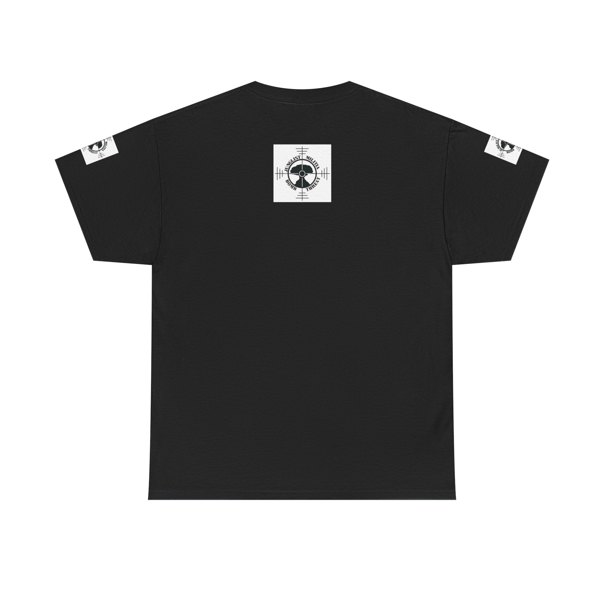 Droppin Beats Junglist Militia Bomb Threat 1st gen Logo Unisex Heavy Cotton Tee