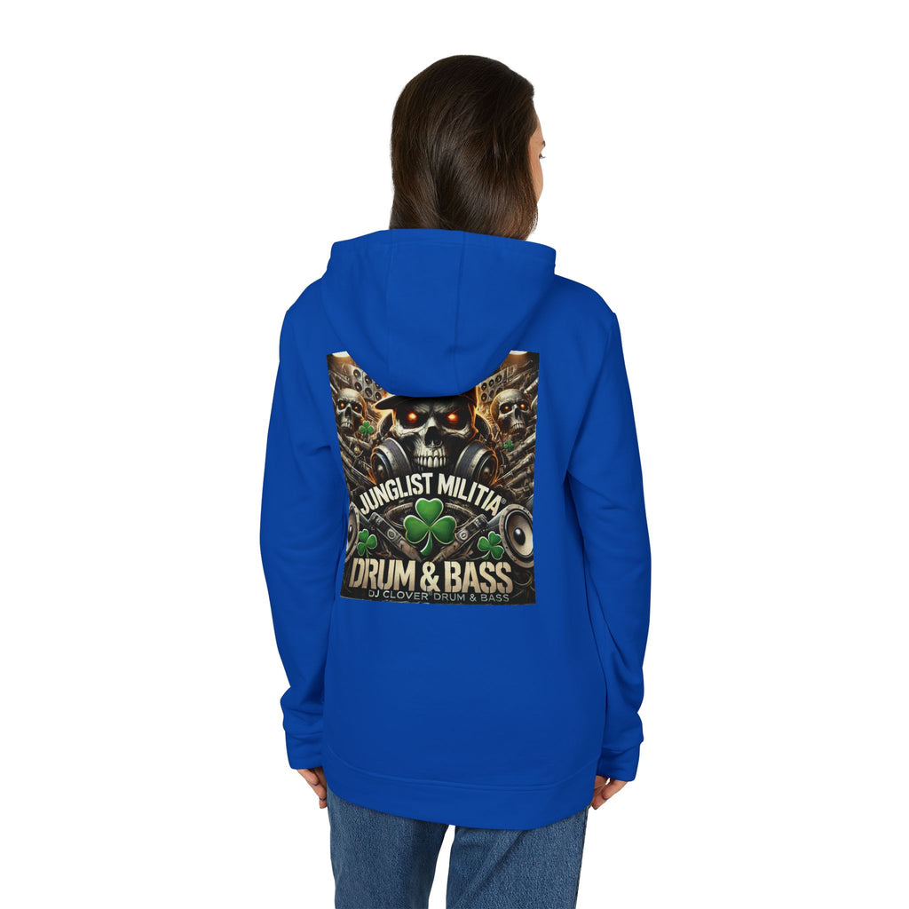 DJ CLOVER DRUM & BASS - CUSTOM adidas® Unisex Fleece Hoodie -  WEST COAST CALIFORNIA CUSTOM DESINGZ-JUNGLIST MILITIA-CLOVER