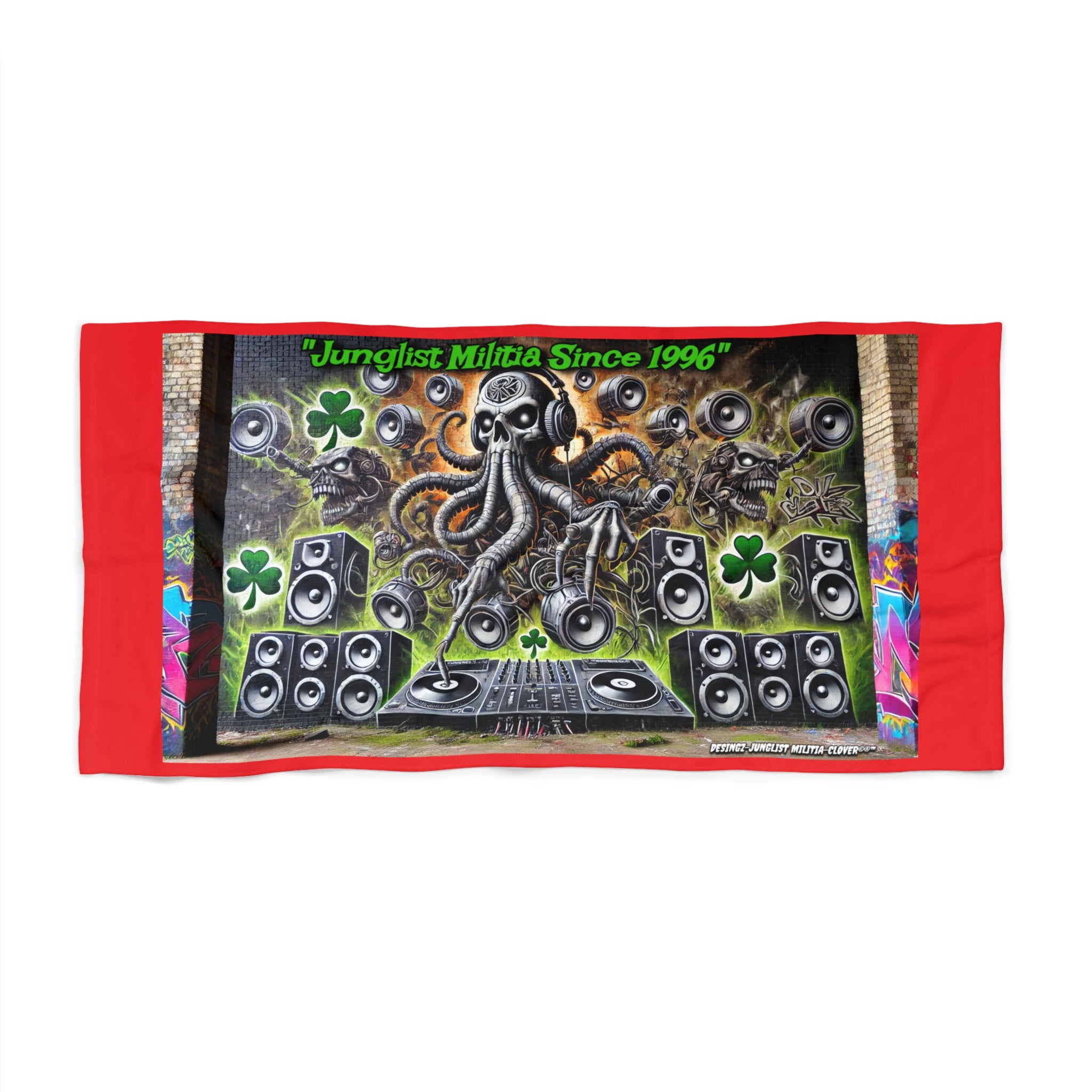 DJ OctoPussy Graffiti DNB Beach Towel -Junglist Militia Since 1996