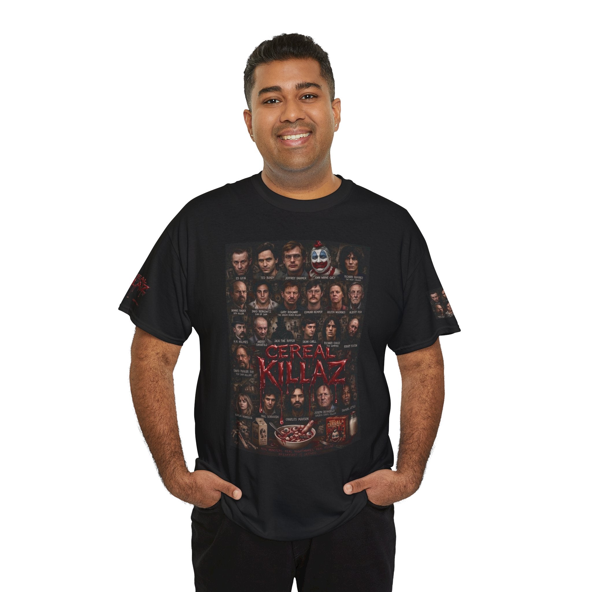 CEREAL KILLAZ™ True Crime Horror Graphic T-Shirt | Gothic Streetwear | NeuroDemonic