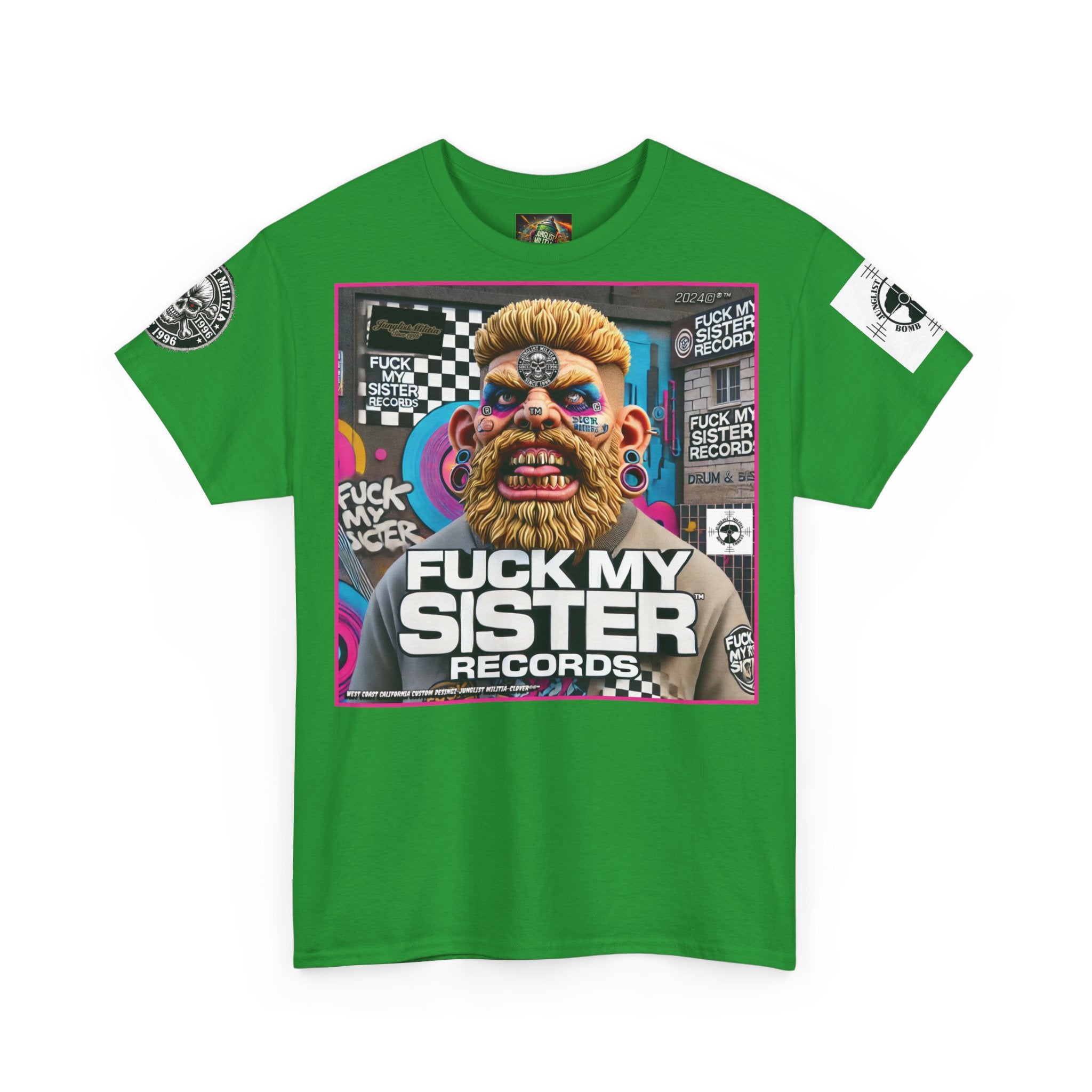 Fuck my Sister Records - Unisex Heavy Cotton Tee - Junglist Militia Since 1996