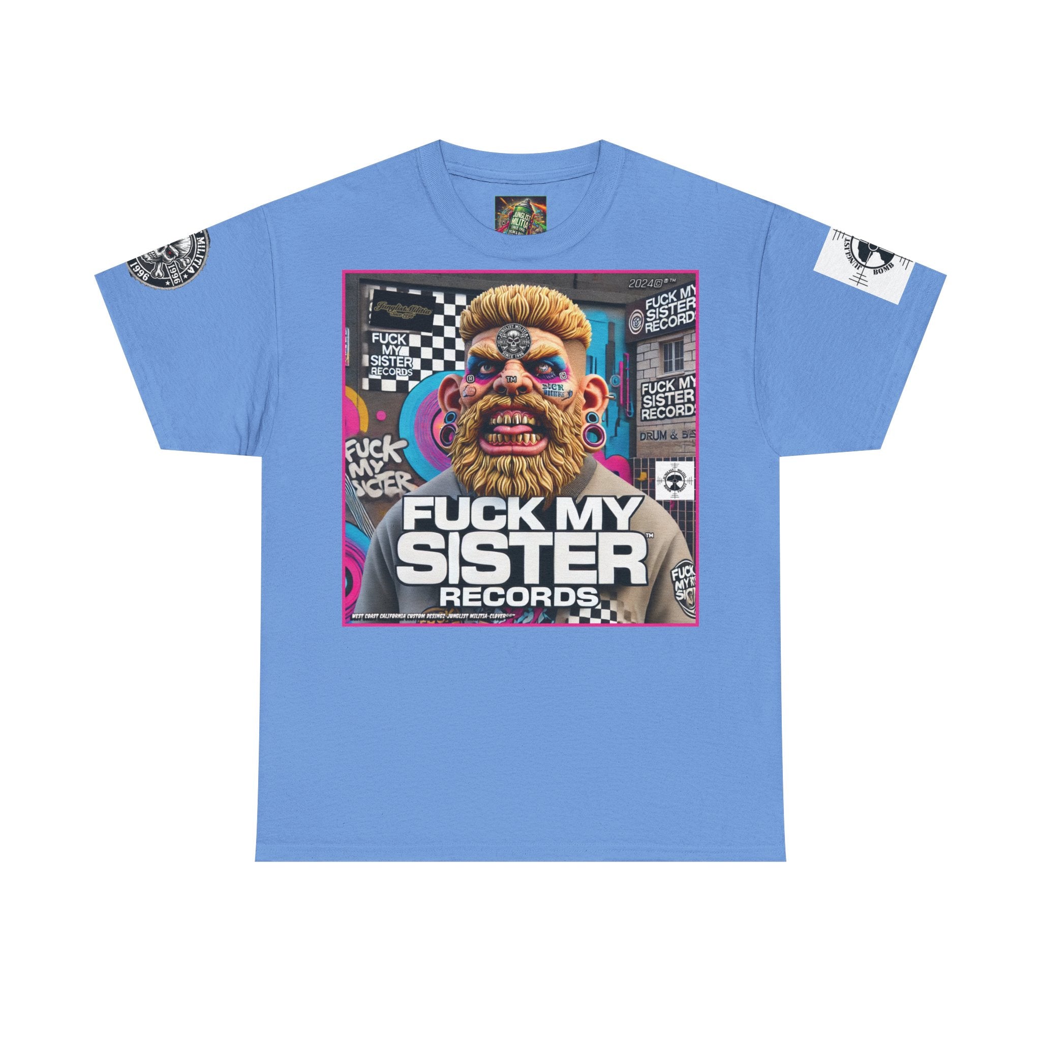 Fuck my Sister Records - Unisex Heavy Cotton Tee - Junglist Militia Since 1996
