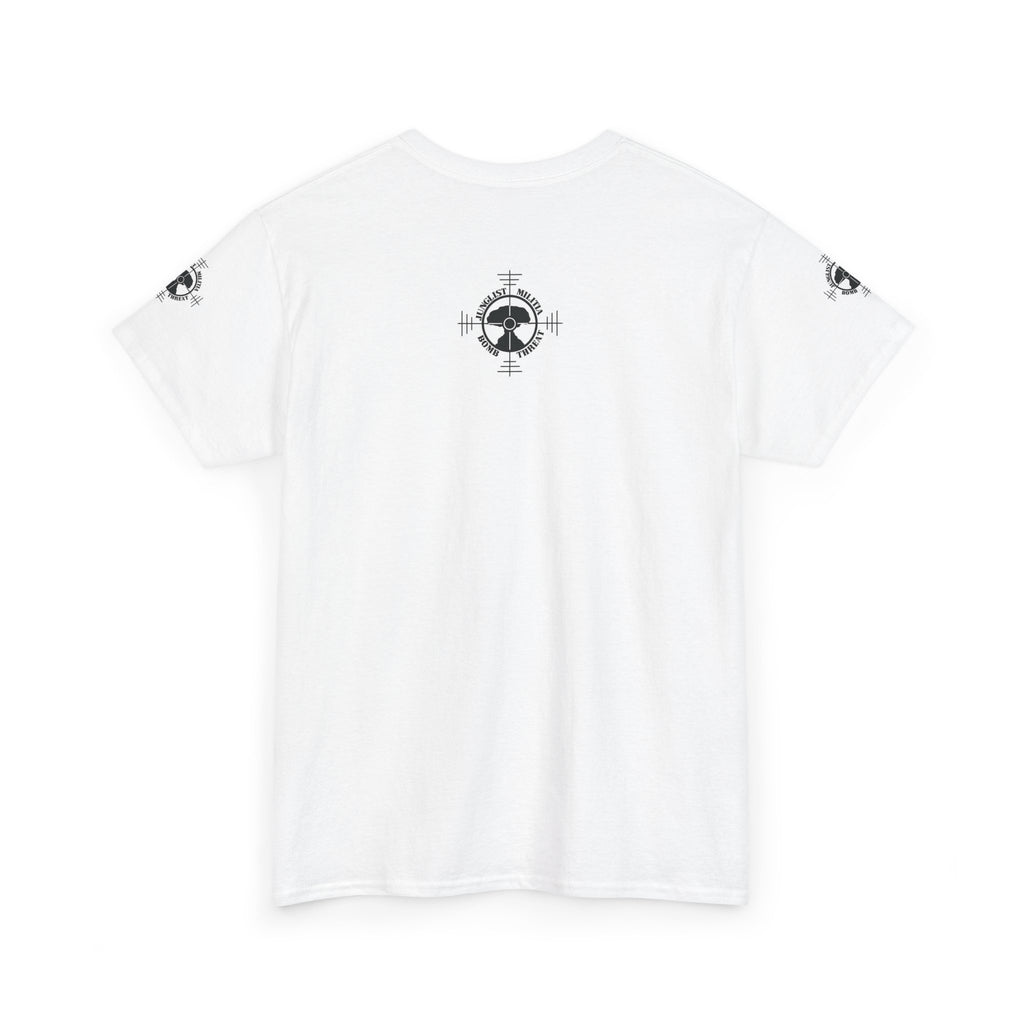 Droppin Beats Junglist Militia Bomb Threat 1st gen Logo Unisex Heavy Cotton Tee