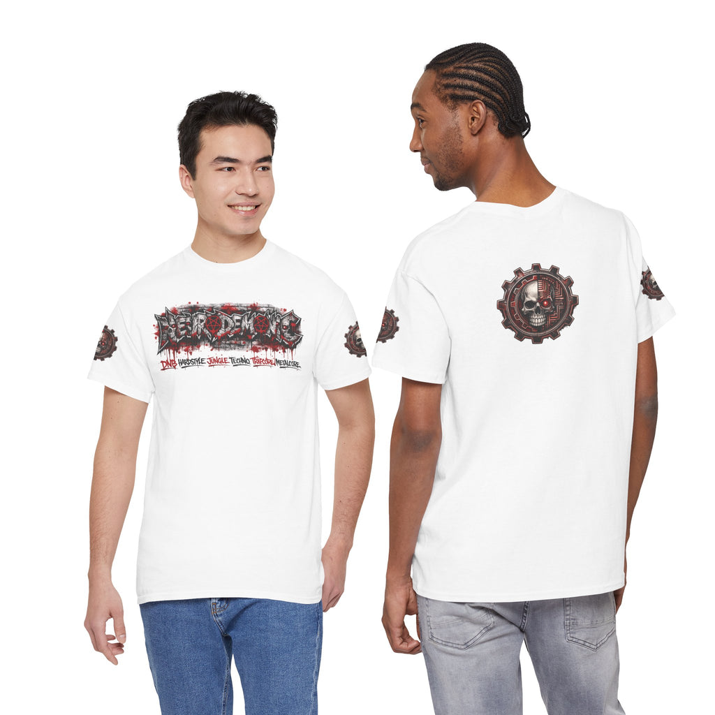 NEURODEMONIC - dnb hardstyle jungle techno trapcore metalcore Graffiti Skull Tee — Gildan Graphic Shirt
