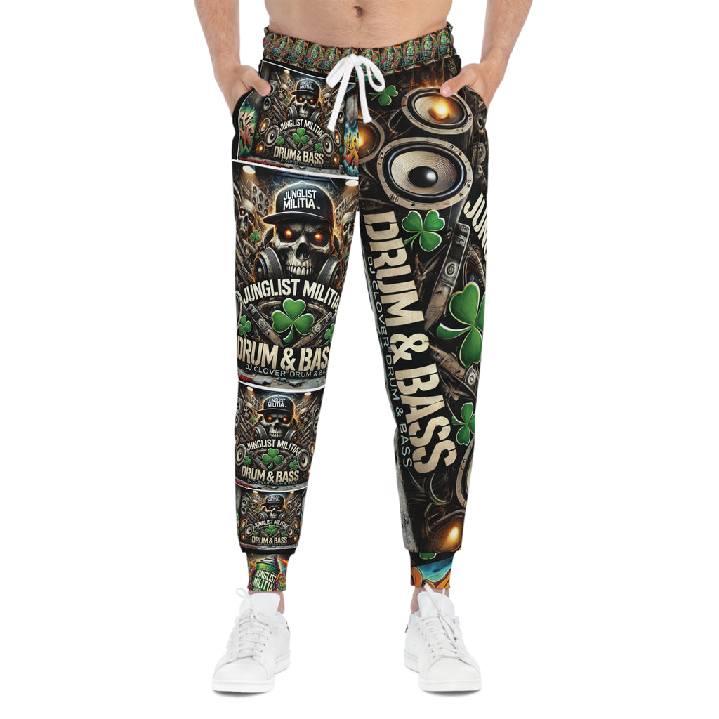 DJ CLOVER DRUM and BASS Athletic Joggers (AOP) - JUNGLIST MILITIA SINCE 1996 - LIMITED EDITION - "VERY EXPENSIVE, EXCLUSIVE COLLECTER EDITION"