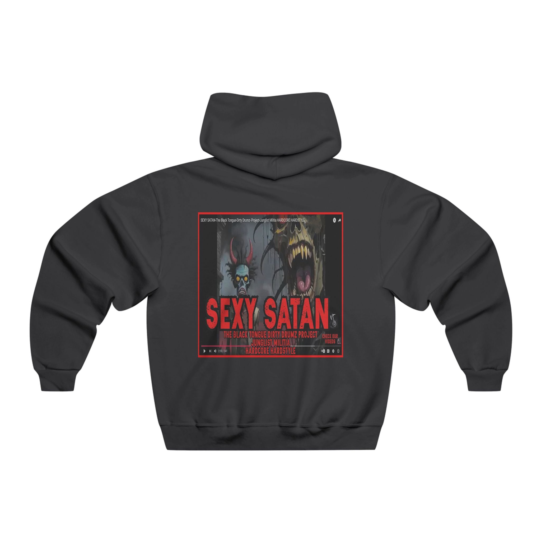 JERZEES NuBlend® SEXY SATAN-The Black Tongue-Dirty Drumz- Project-Junglist Militia HARDCORE HARDSTYLE