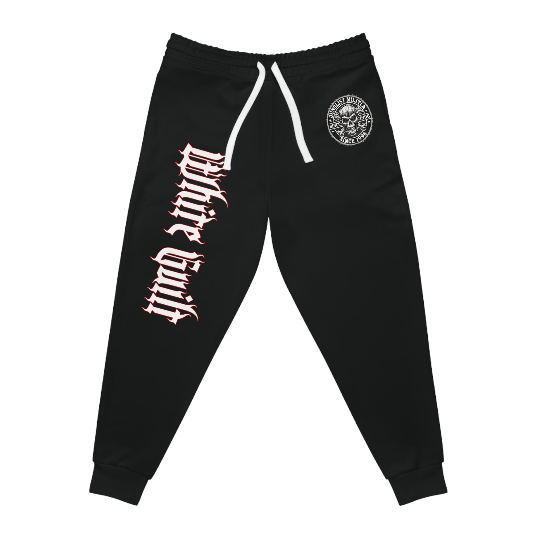 White Guilt Paranormal Stench Skull Fuckers - Athletic Joggers - Junglist Militia Since 1996