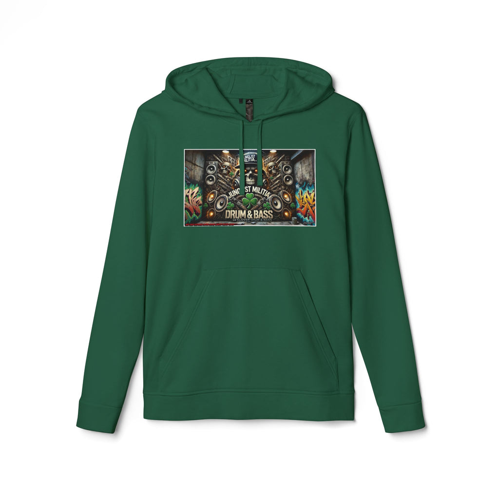 DJ CLOVER DRUM & BASS - CUSTOM adidas® Unisex Fleece Hoodie -  WEST COAST CALIFORNIA CUSTOM DESINGZ-JUNGLIST MILITIA-CLOVER