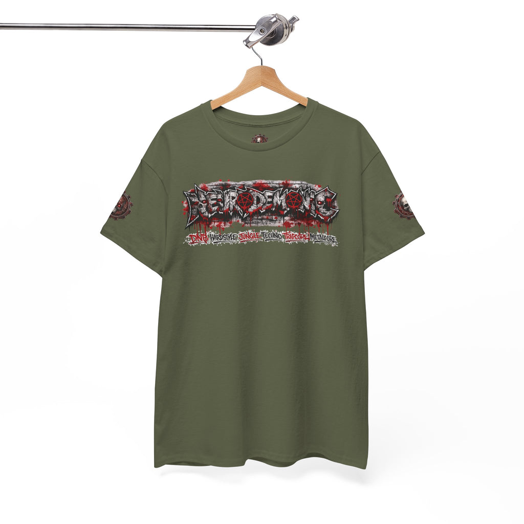 NEURODEMONIC - dnb hardstyle jungle techno trapcore metalcore Graffiti Skull Tee — Gildan Graphic Shirt