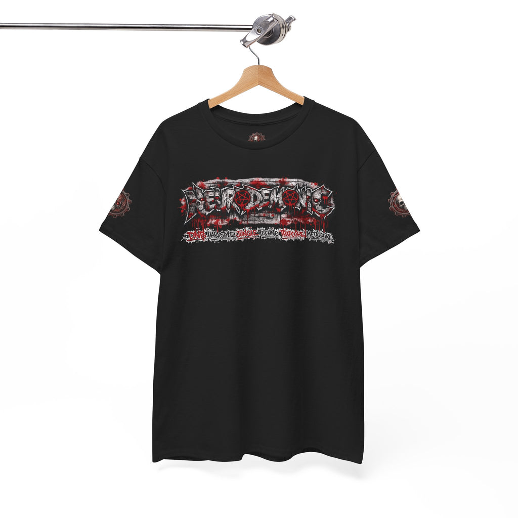 NEURODEMONIC - dnb hardstyle jungle techno trapcore metalcore Graffiti Skull Tee — Gildan Graphic Shirt