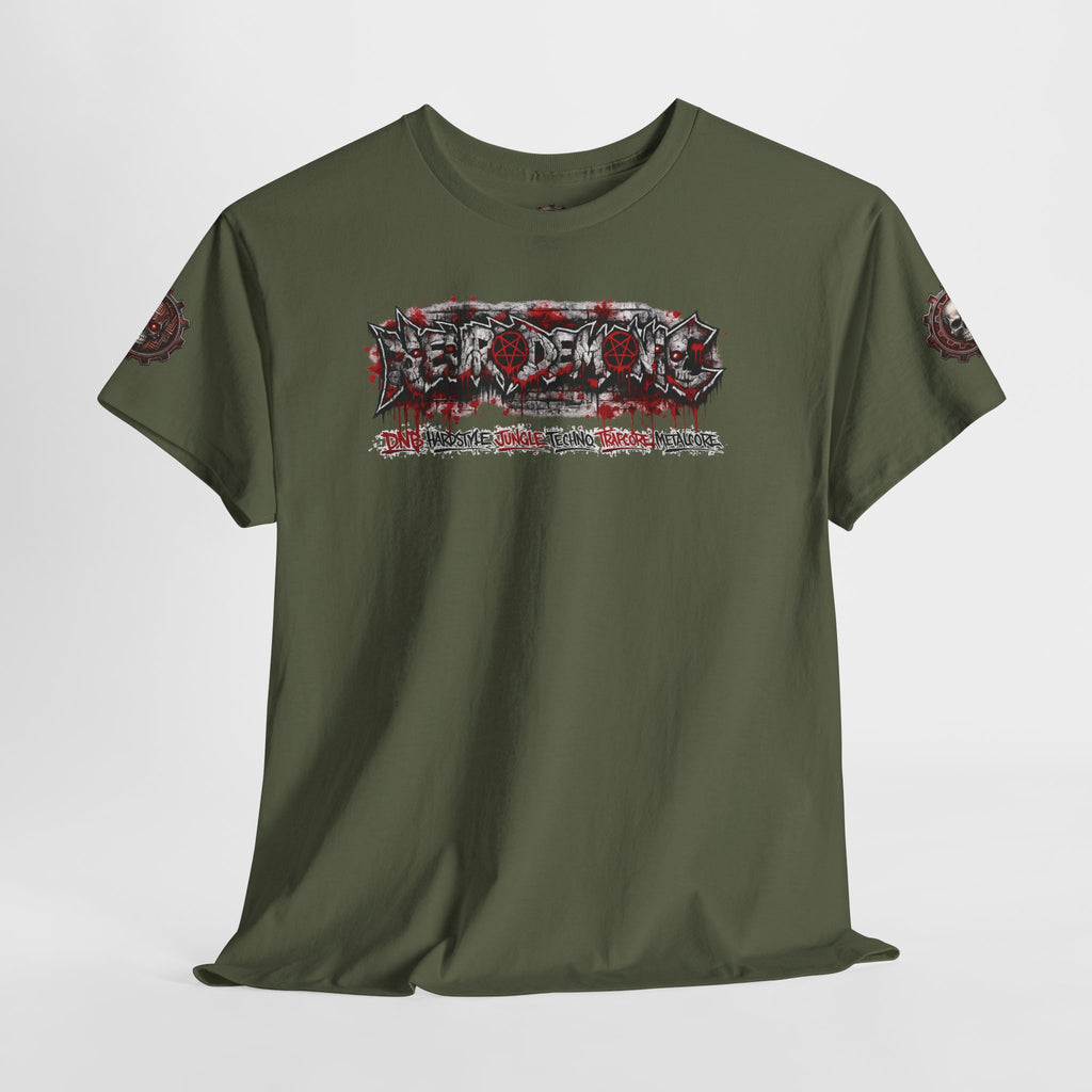 NEURODEMONIC - dnb hardstyle jungle techno trapcore metalcore Graffiti Skull Tee — Gildan Graphic Shirt