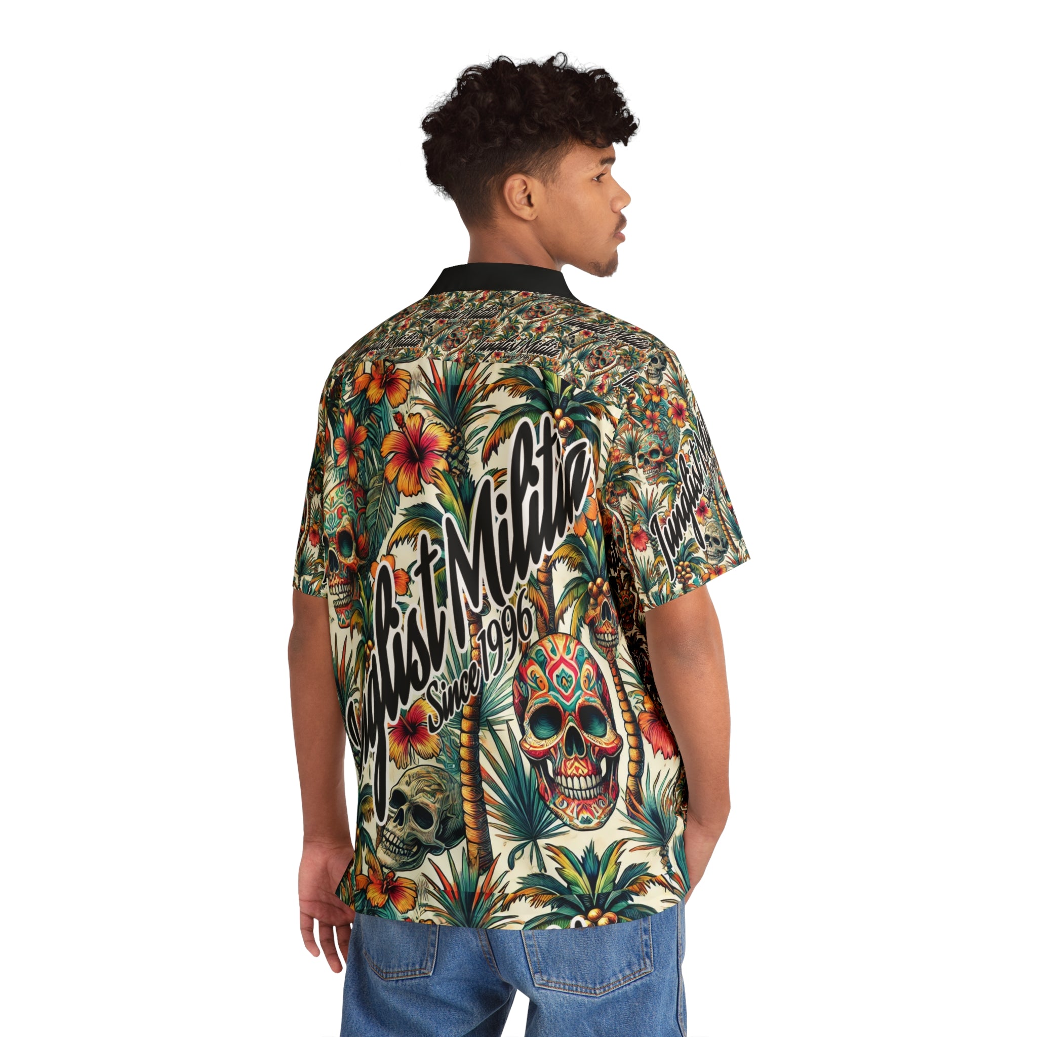 Men's Hawaiian/Mexican Voo Doo Junglist Militia Since 1996 Shirt