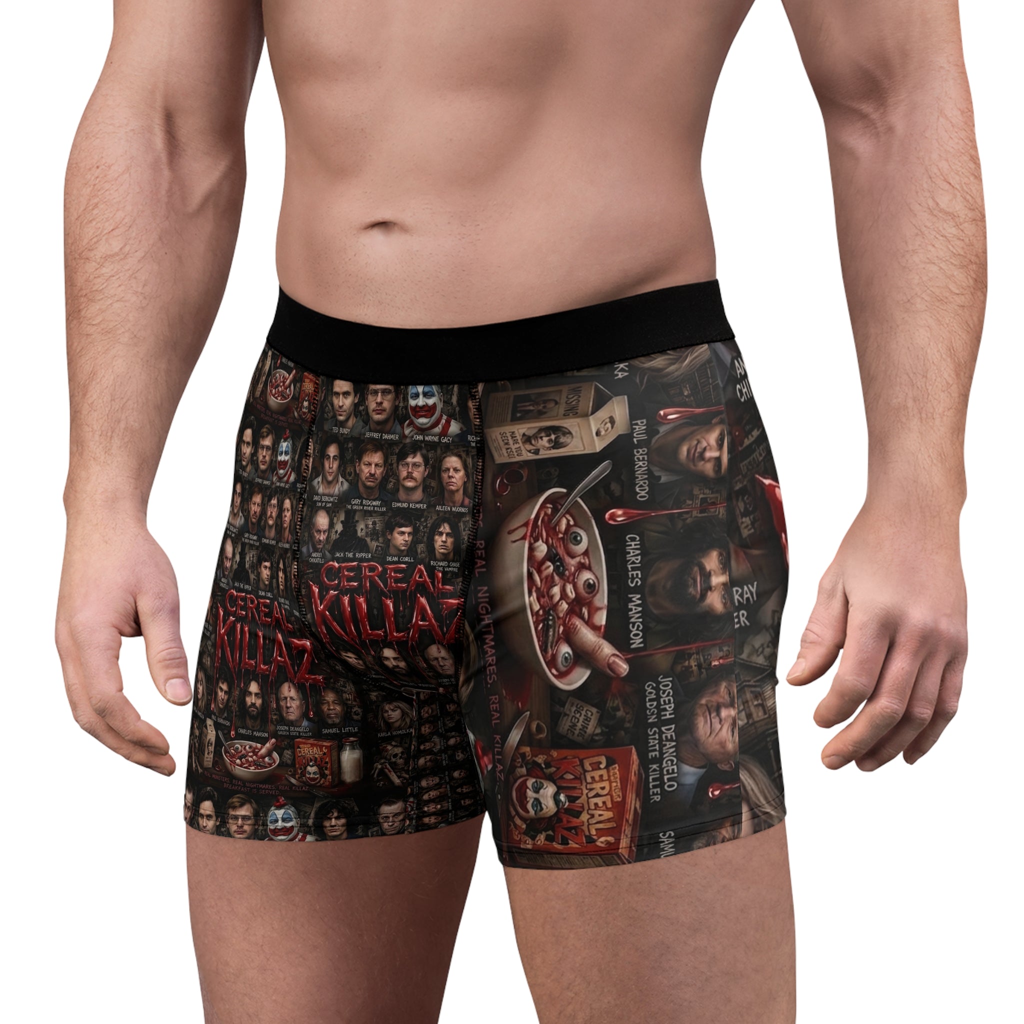 CEREAL KILLAZ™ True Crime Collector Boxer Briefs | Horror Novelty Underwear | NeuroDemonic