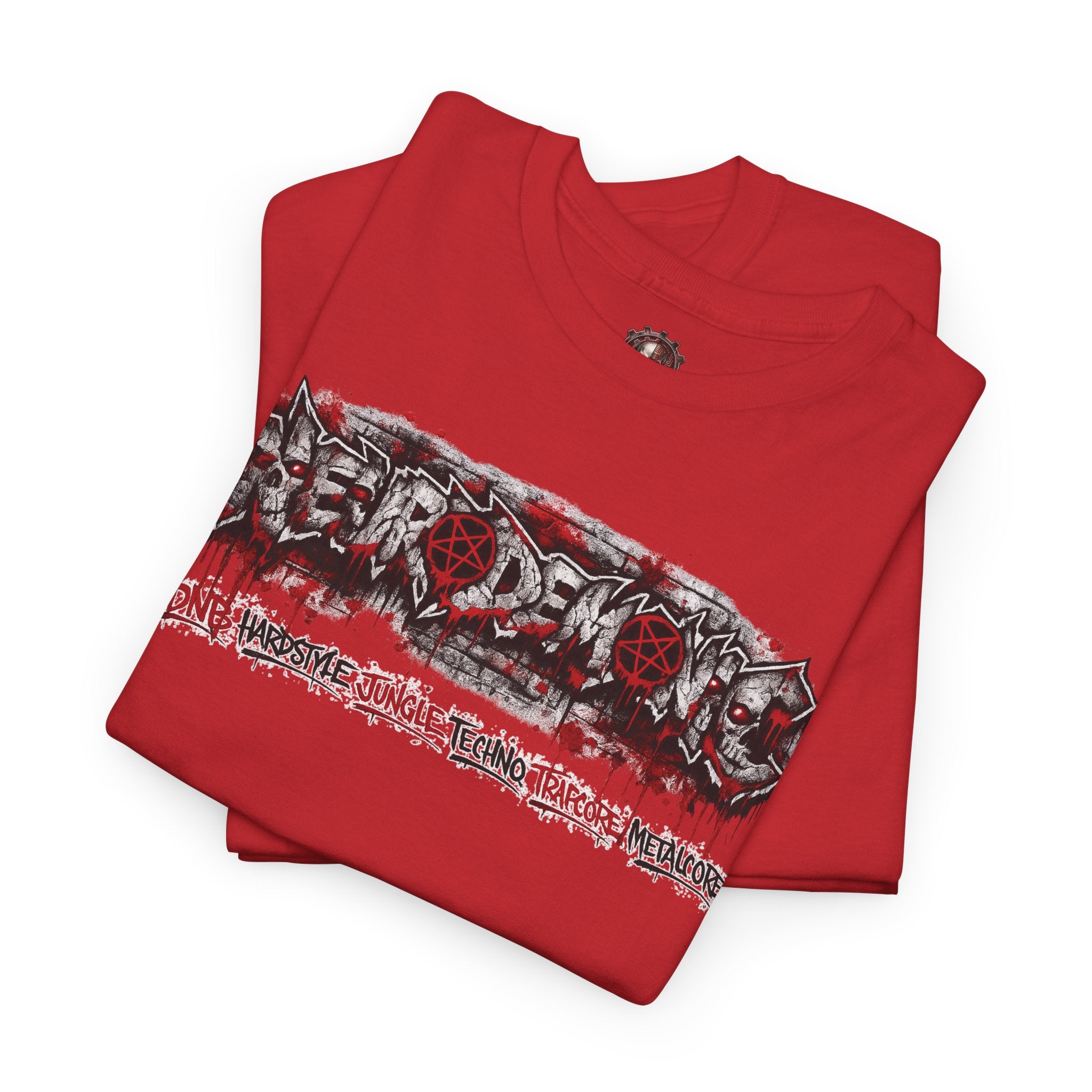 NEURODEMONIC - dnb hardstyle jungle techno trapcore metalcore Graffiti Skull Tee — Gildan Graphic Shirt