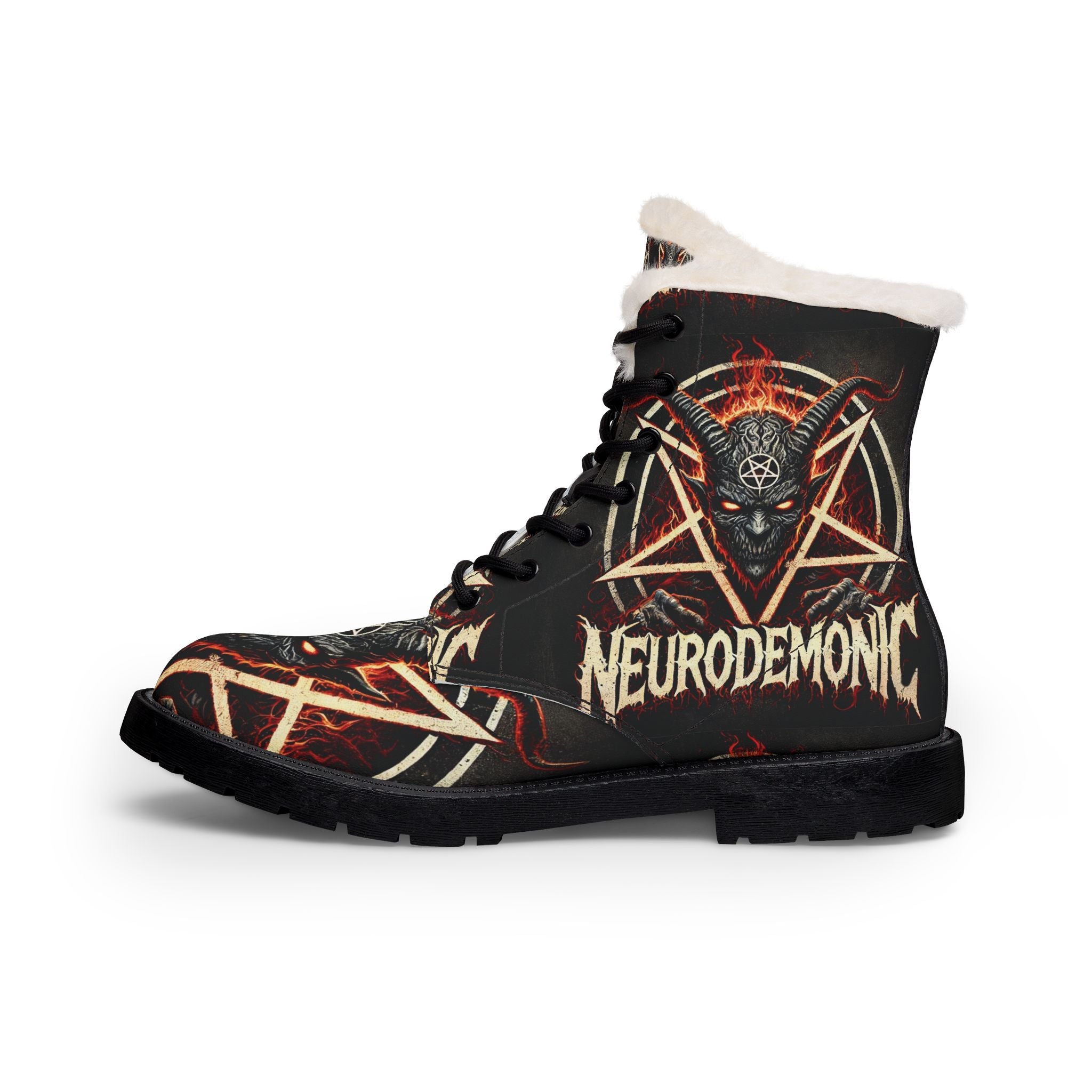 NeuroDemonic Infernal Baphomet "Walk Into Hell" Limited Edition Combat Boots
