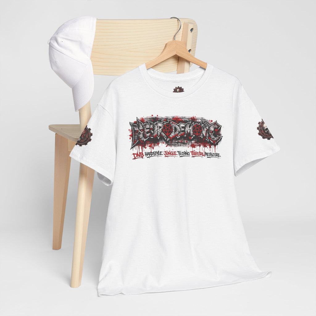 NEURODEMONIC - dnb hardstyle jungle techno trapcore metalcore Graffiti Skull Tee — Gildan Graphic Shirt