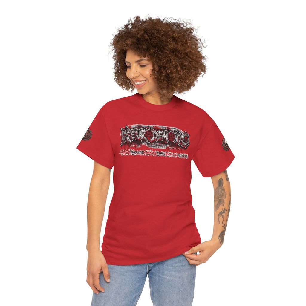 NEURODEMONIC - dnb hardstyle jungle techno trapcore metalcore Graffiti Skull Tee — Gildan Graphic Shirt