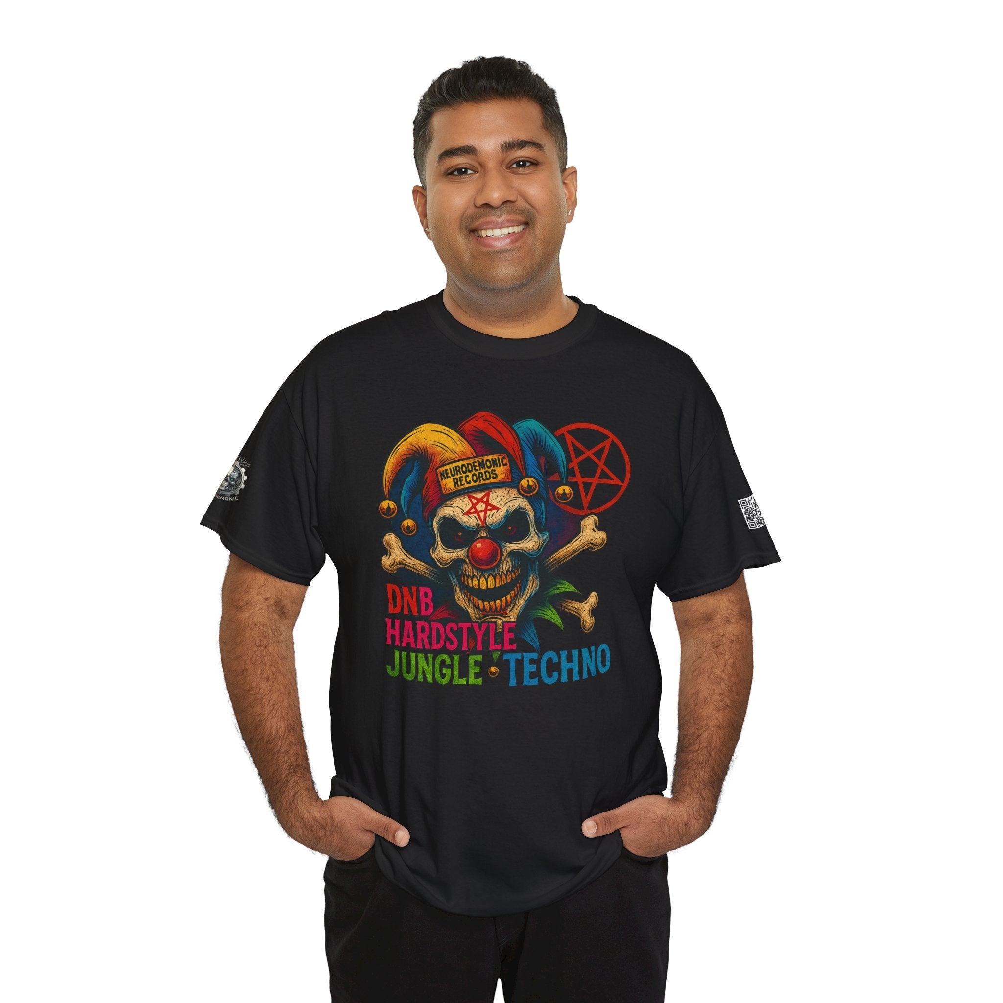 NeuroDemonic Carnival Jester T-Shirt – DNB Hardstyle Jungle Techno Edition