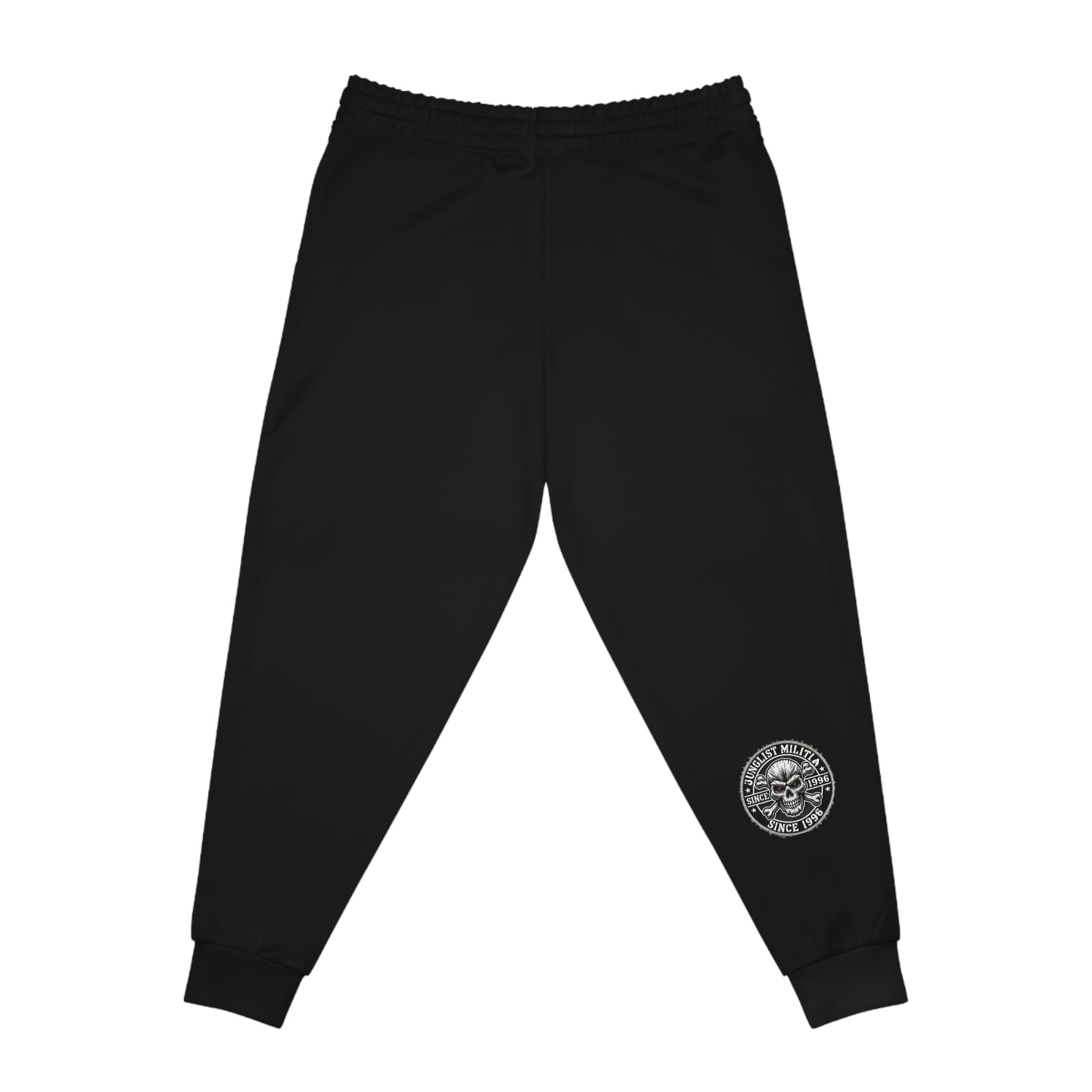 3rd and 4th Gen. Blood Red Skull logo sports bottoms Junglist Militia Since 1996 - Junglist Militia Since 1996