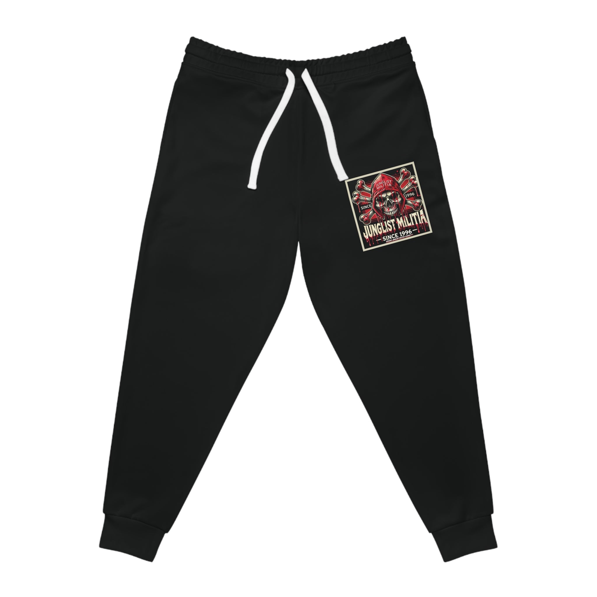 3rd and 4th Gen. Blood Red Skull logo sports bottoms Junglist Militia Since 1996 - Junglist Militia Since 1996
