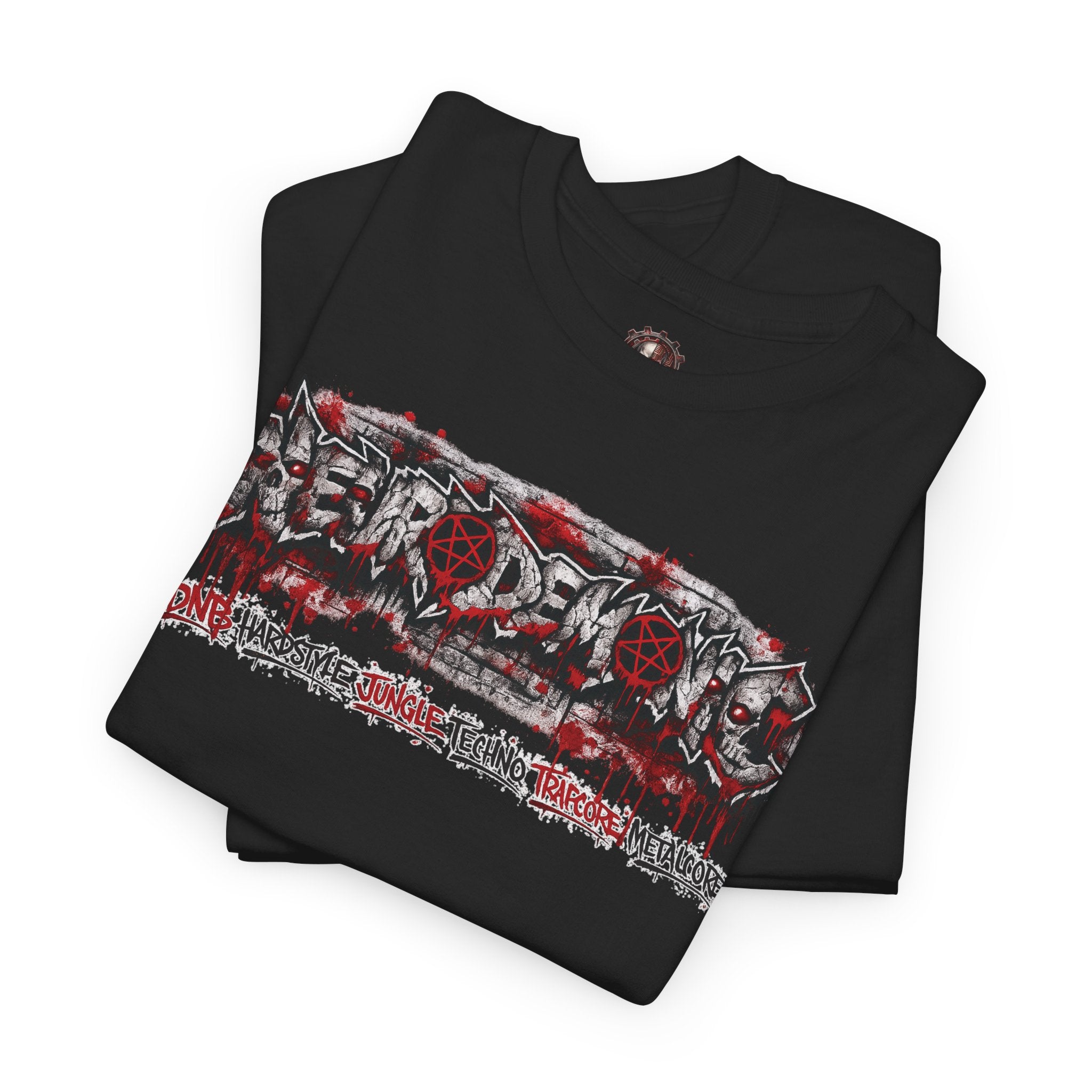 NEURODEMONIC - dnb hardstyle jungle techno trapcore metalcore Graffiti Skull Tee — Gildan Graphic Shirt