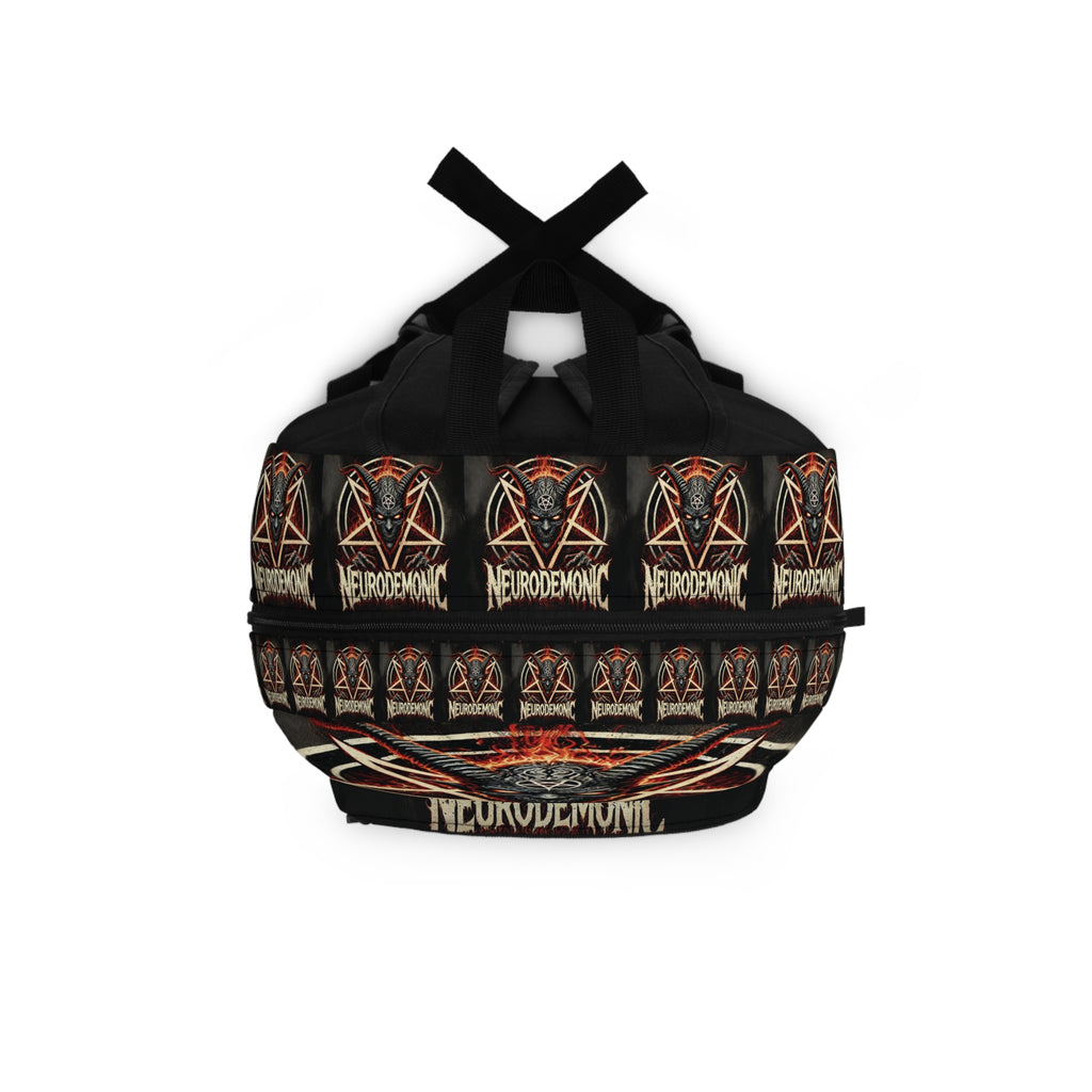 NeuroDemonic Goat Pentagram Backpack – Premium Heavy Metal Streetwear Edition