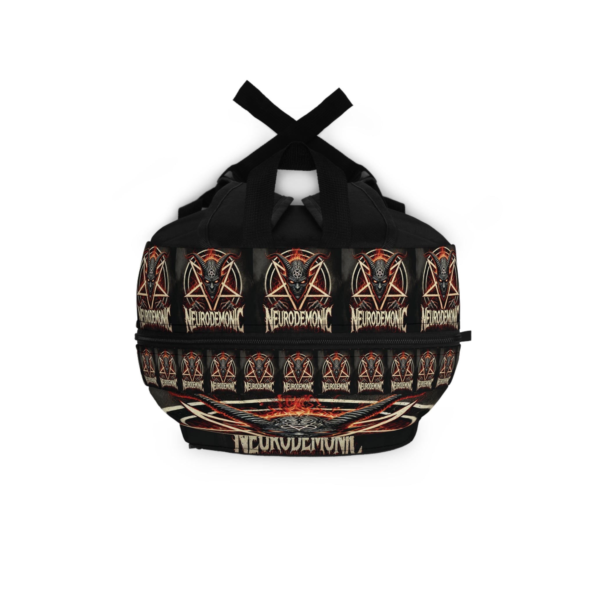 NeuroDemonic Goat Pentagram Backpack – Premium Heavy Metal Streetwear Edition