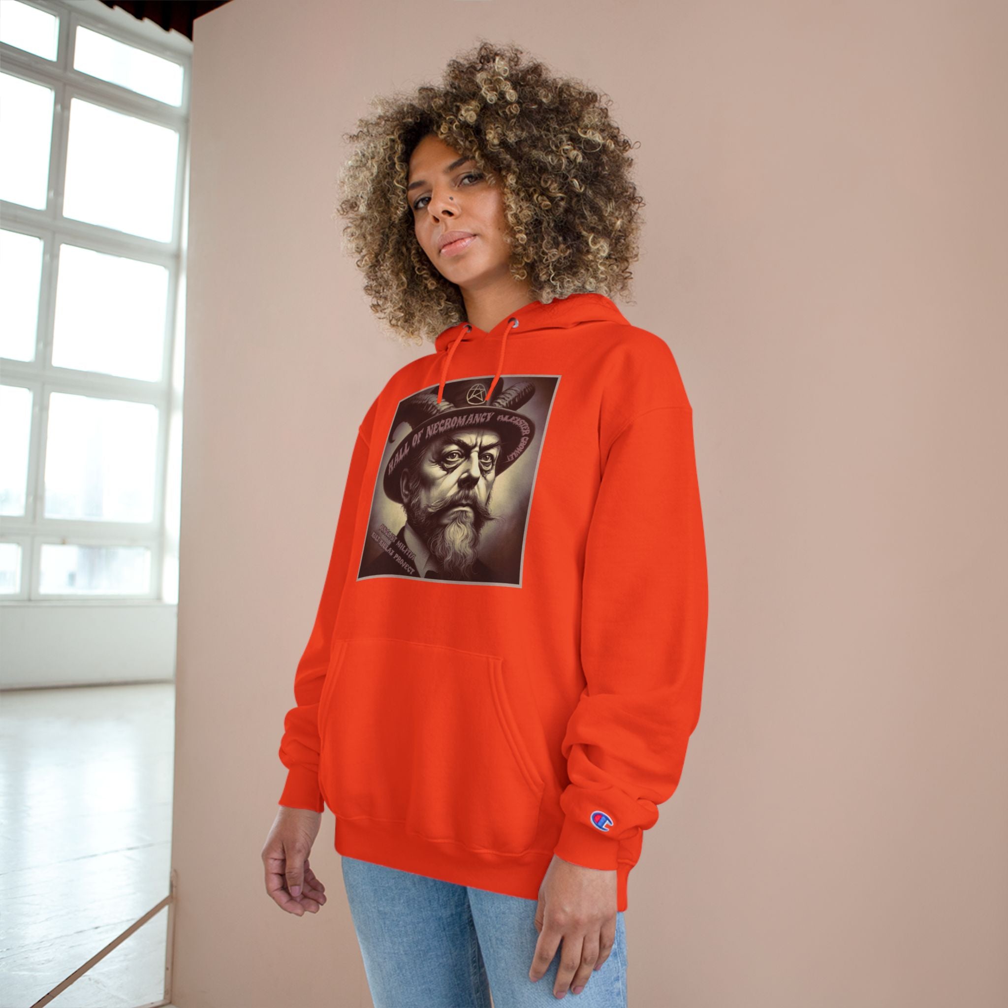 Champion Hoodie-Hall of Necromancy-Aleister Crowley-JUNGLIST MILITIA-KULT KILLAZ PROJECT