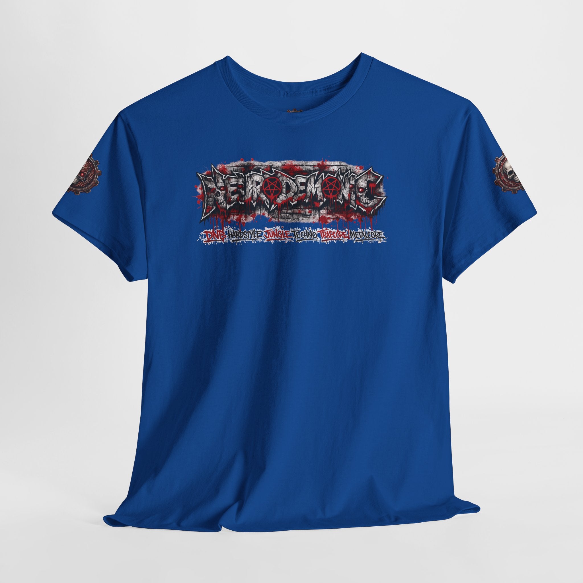 NEURODEMONIC - dnb hardstyle jungle techno trapcore metalcore Graffiti Skull Tee — Gildan Graphic Shirt
