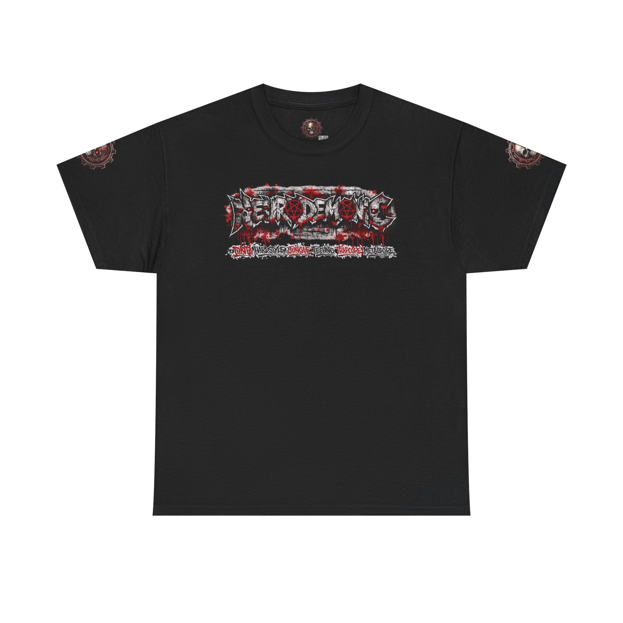 NEURODEMONIC - dnb hardstyle jungle techno trapcore metalcore Graffiti Skull Tee — Gildan Graphic Shirt