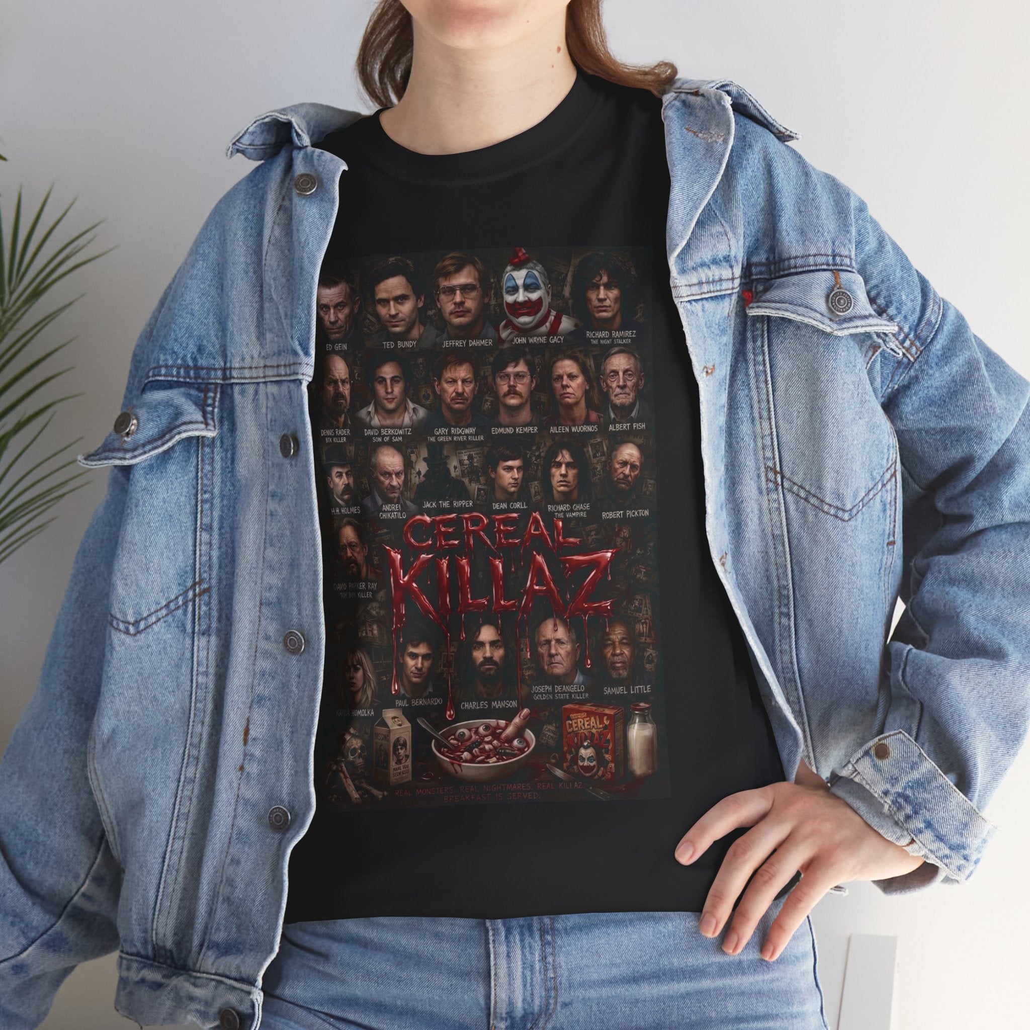 CEREAL KILLAZ™ True Crime Horror Graphic T-Shirt | Gothic Streetwear | NeuroDemonic