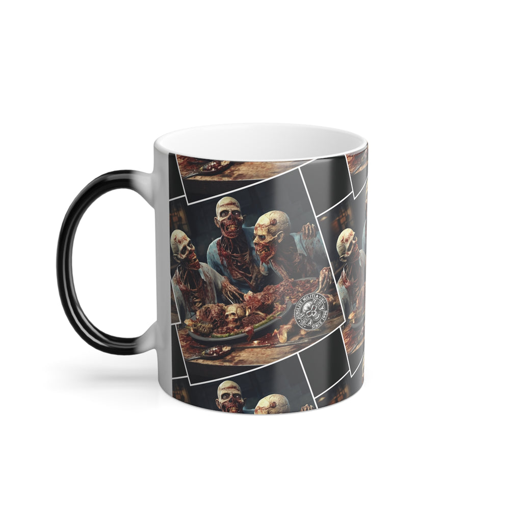Cannibal Zombies Skull Fuckerz -Color Morphing Coffe Mug, 11oz - Junglist Militia Since 1996