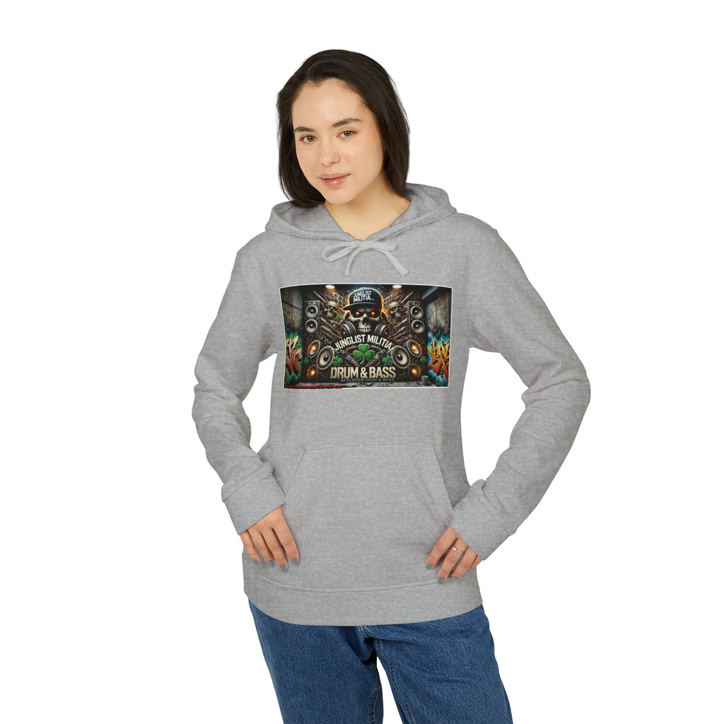 DJ CLOVER DRUM & BASS - CUSTOM adidas® Unisex Fleece Hoodie -  WEST COAST CALIFORNIA CUSTOM DESINGZ-JUNGLIST MILITIA-CLOVER