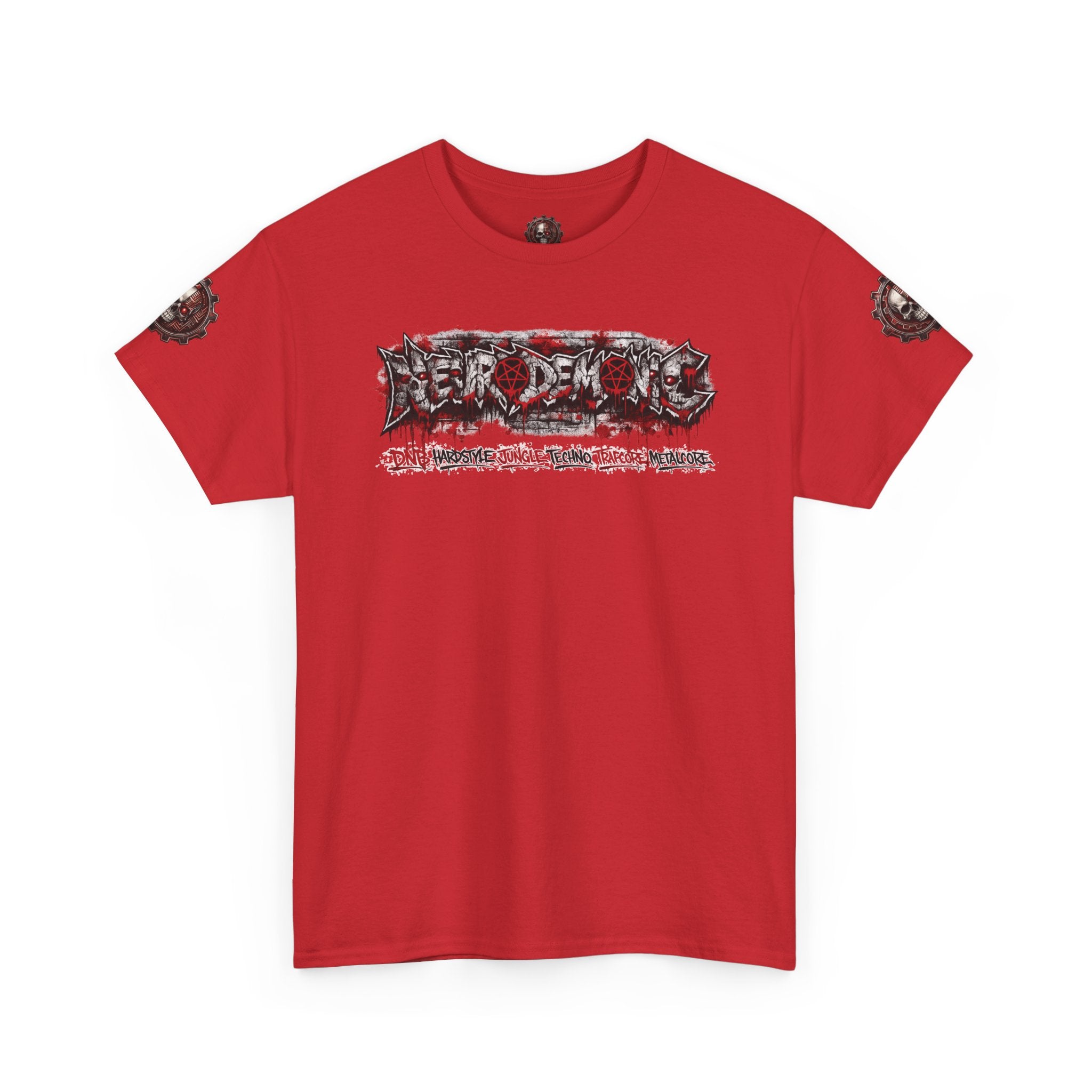 NEURODEMONIC - dnb hardstyle jungle techno trapcore metalcore Graffiti Skull Tee — Gildan Graphic Shirt